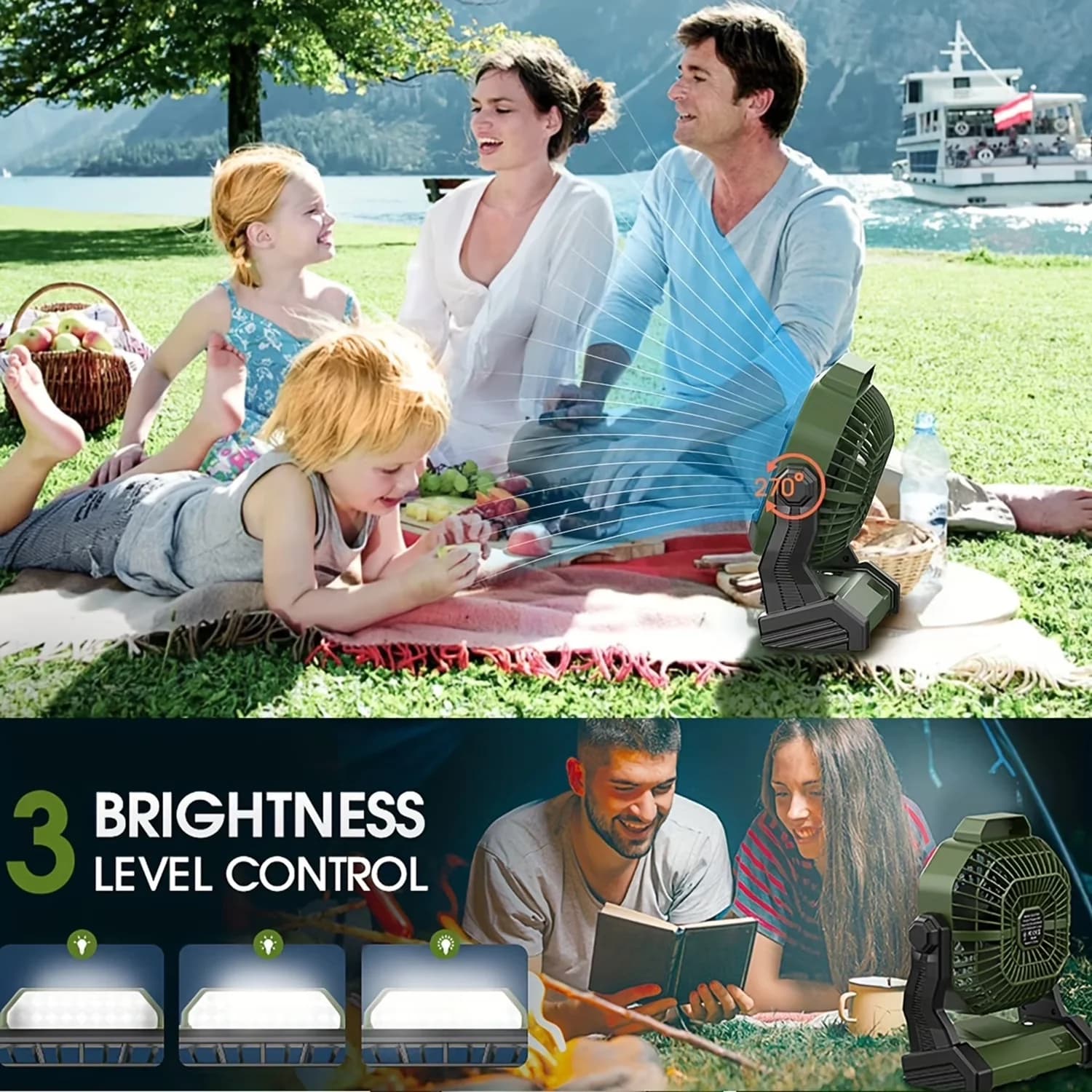 Innovative Fans In Cooling with Battery, LED, Oscillating - Abs Material Model A928BD