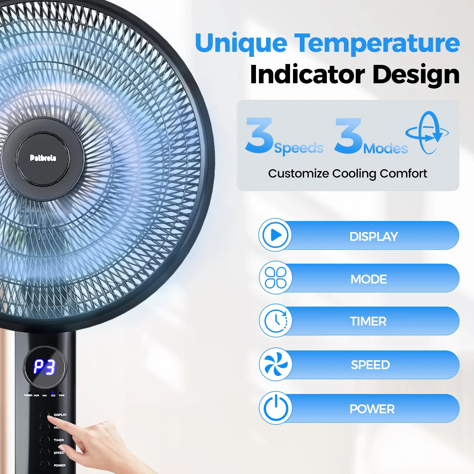 Classic Fans In Cooling with Timer, Remote Controlled, Adjustable Height - Plastic Black for Home Office, Bedroom Model DFE819
