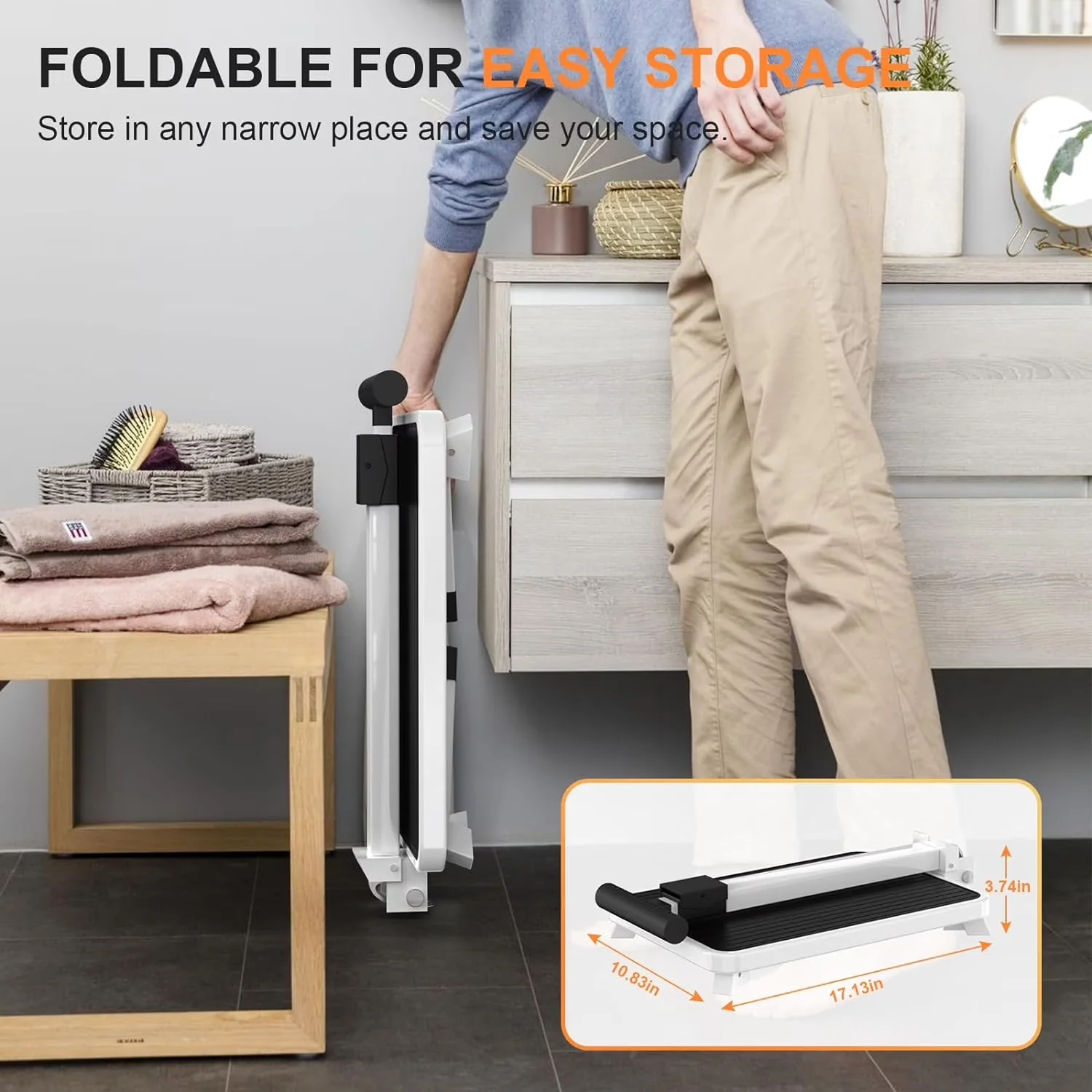 Ladders And Step Stool Versatile with Adjustable Height, Foldable, Non-Slip Metal - Wood Black Model 245176