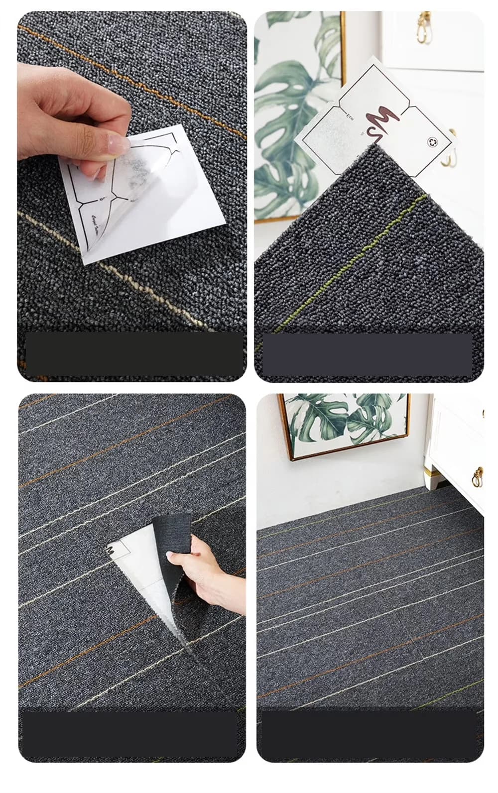 Reliable Grey Vinyl Flooring Vinyl Plank Flooring with Adhesive - 19.7" x 19.7" Model C0FAFA