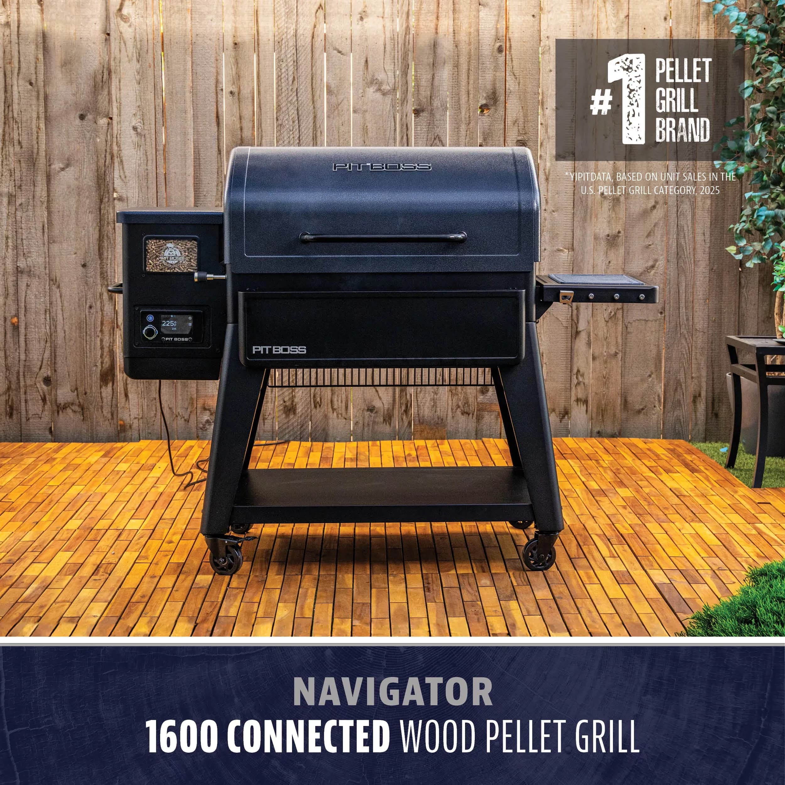 Classic Smoker with Heat Thermometer, Bluetooth Enabled, Grease Pan - Heavy Duty Steel Black Model 3A300A