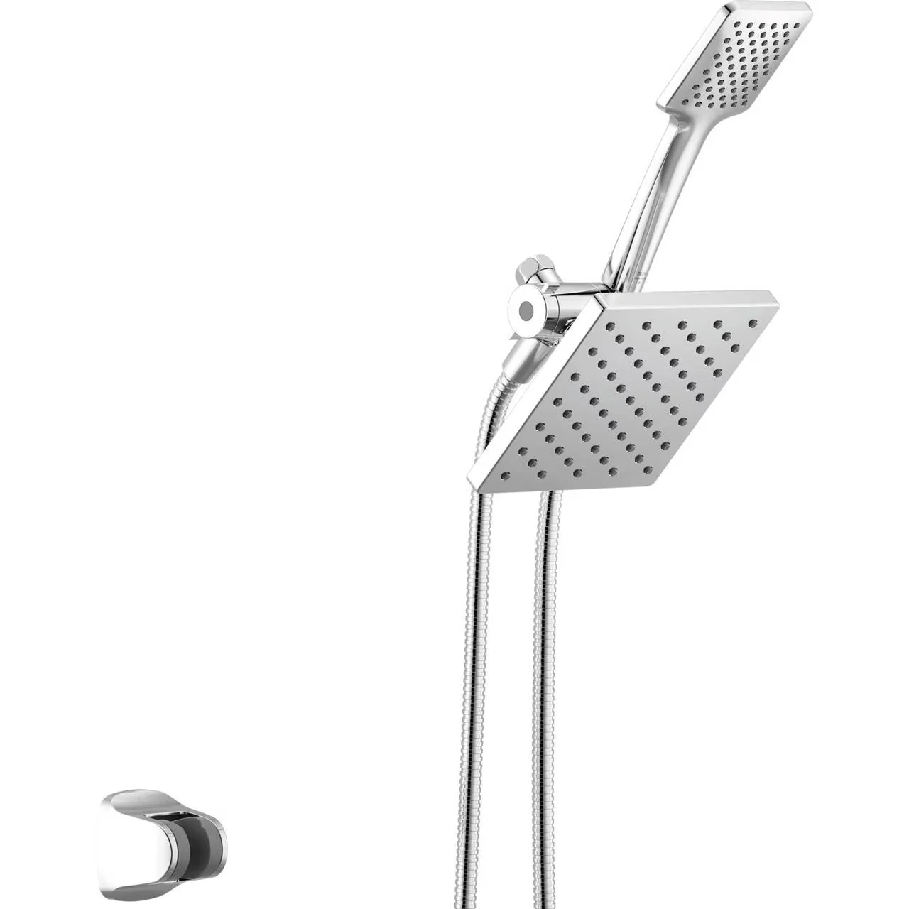Classic Shower Head with Easy Installation, Handheld, Easy To Clean - Plastic, Stainless Steel Silver Model 0C934F