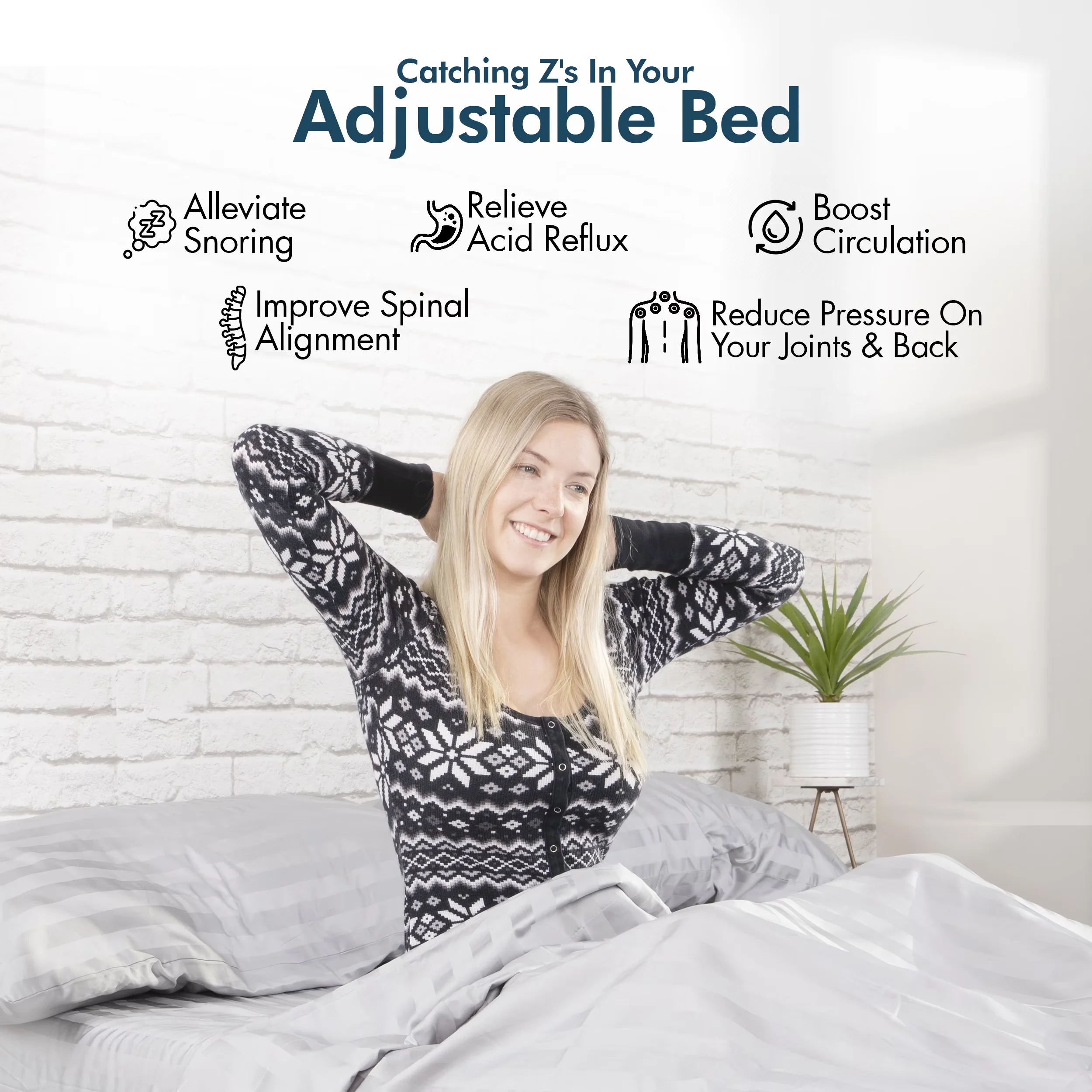 Mattresses Accessory Efficient with Usb Port, USB, Adjustable Bed - Metal Gray Model 50177D