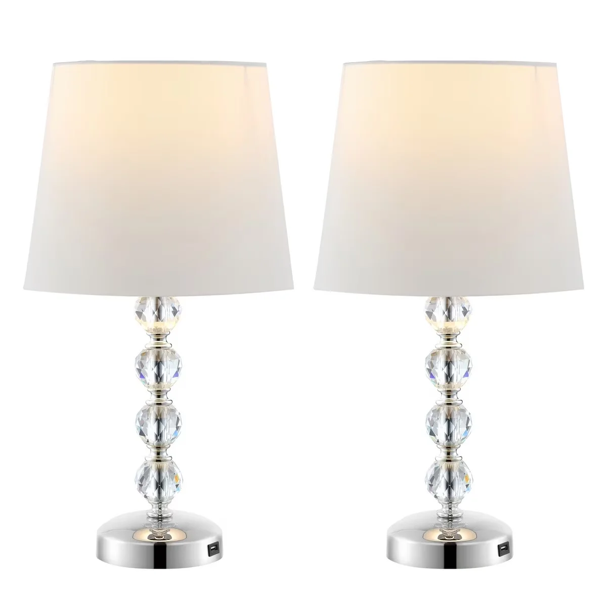 Lamp Professional with Incandescent, Usb Port - Clear, Silver, Multicolor Crystal Model 1DE2A4