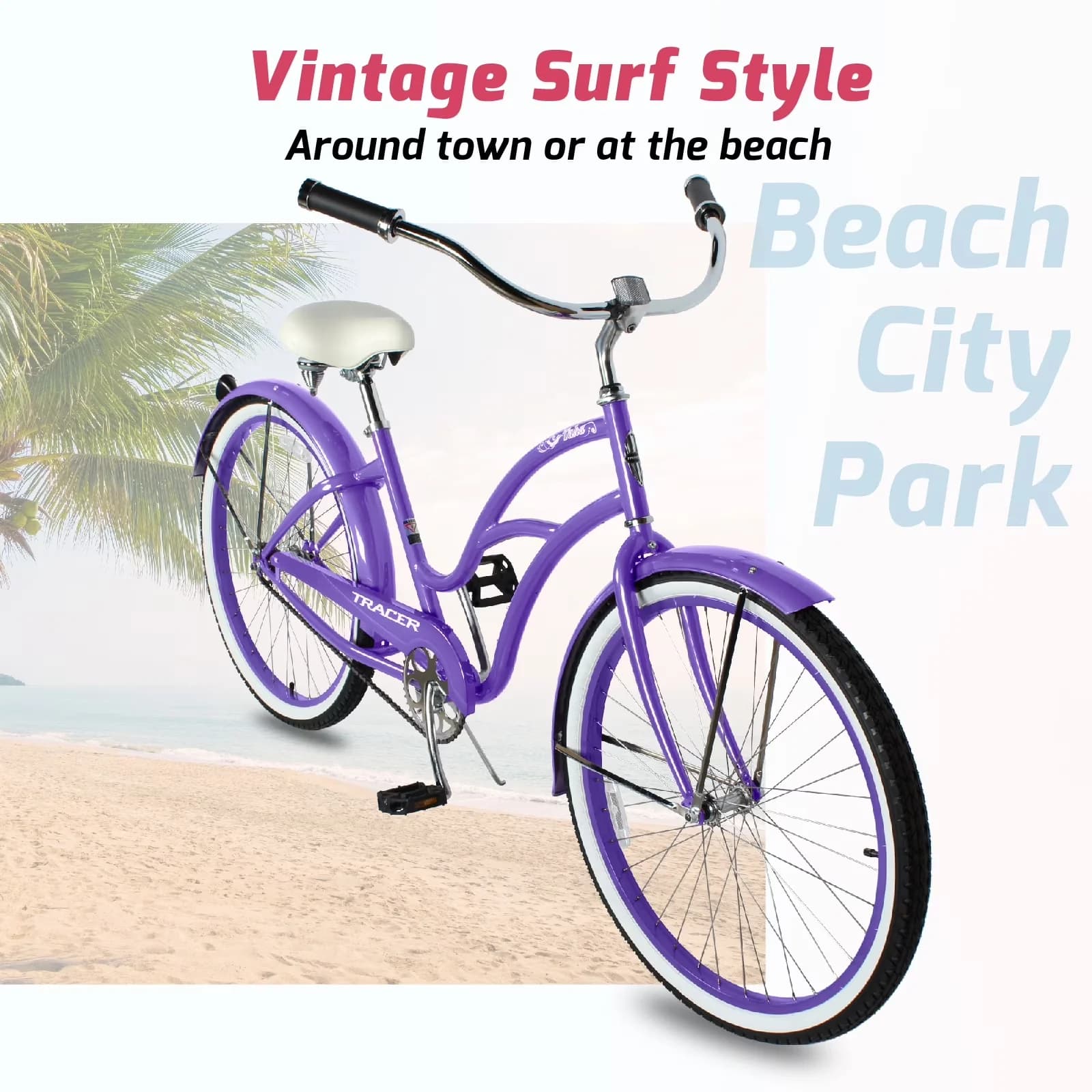 Cruiser Bike Quality with Single-Speed, Hi-Ten Steel Frame, Coaster Brake - Model 46AD09