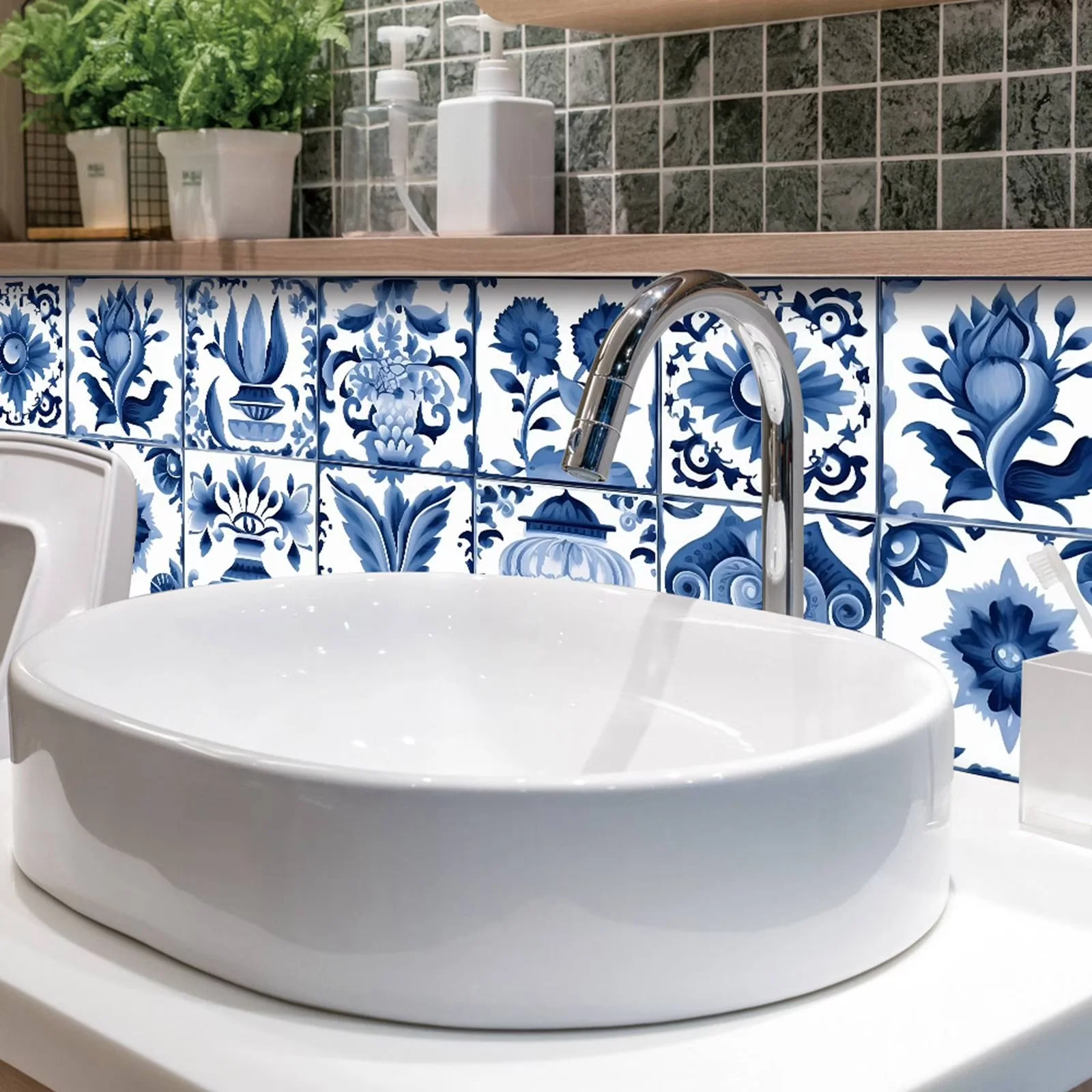 Efficient Wallpaper with Easy Installation - Pvc White for Kitchen 24PCS Model 8F8120