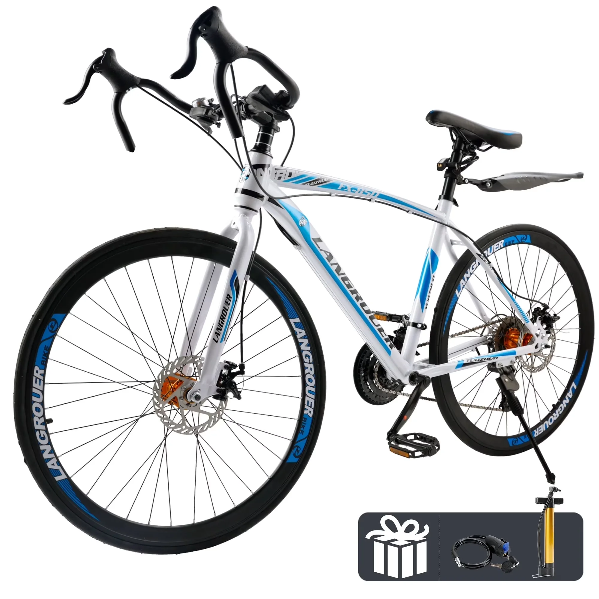 Stylish Road Bike with Adjustable Speed, Adjustable Seat Height - White Model D5D55C