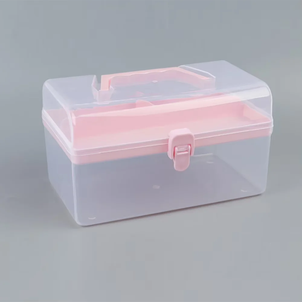 Premium Garage Storage Supply with Carrying Handles, Plastic Container, Pink - Plastic Pink Model 661869