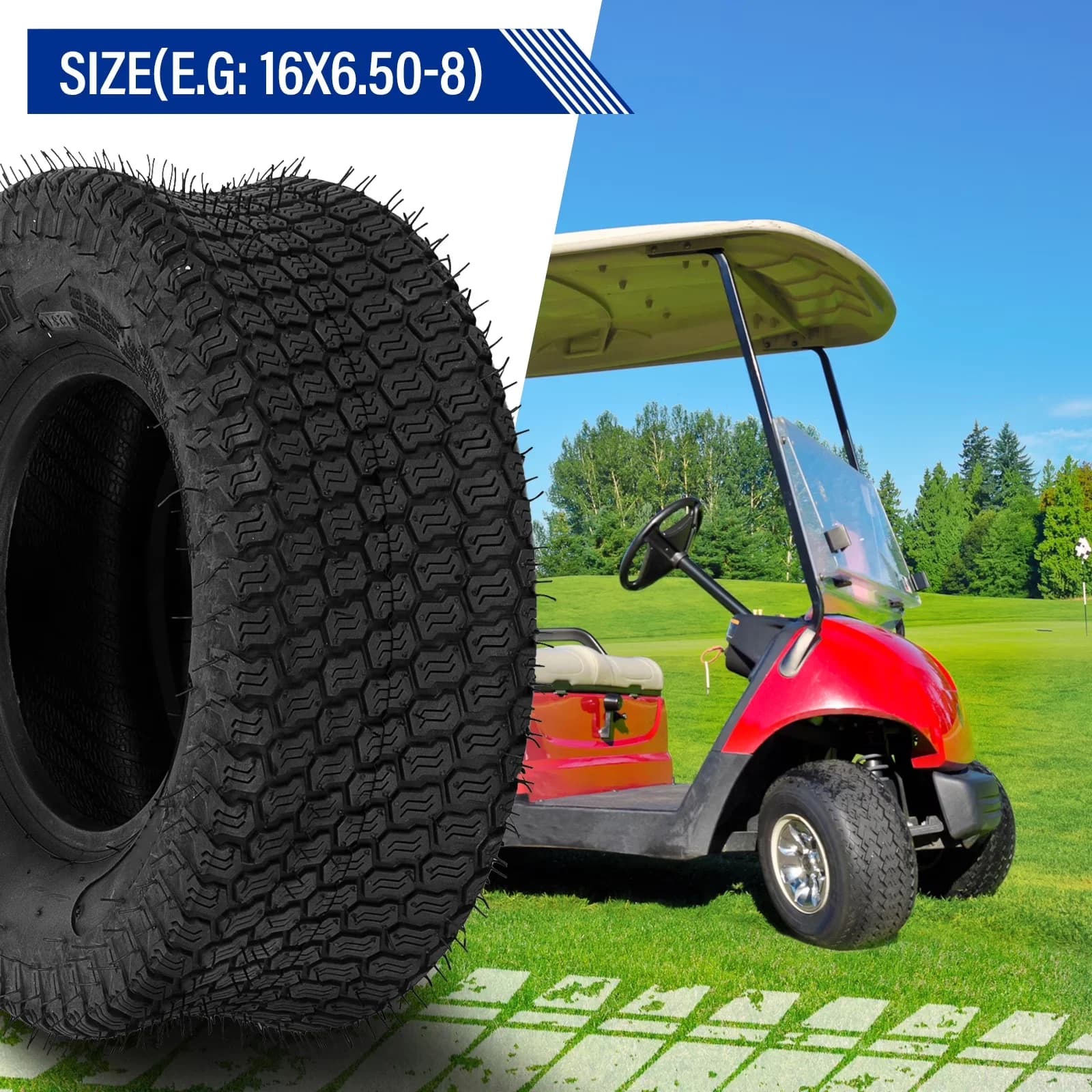 Lawn Mower Tire Professional with Replacement, Smooth, 2PR Load Range B Replacement Tires for Garden - Model FC0C0D