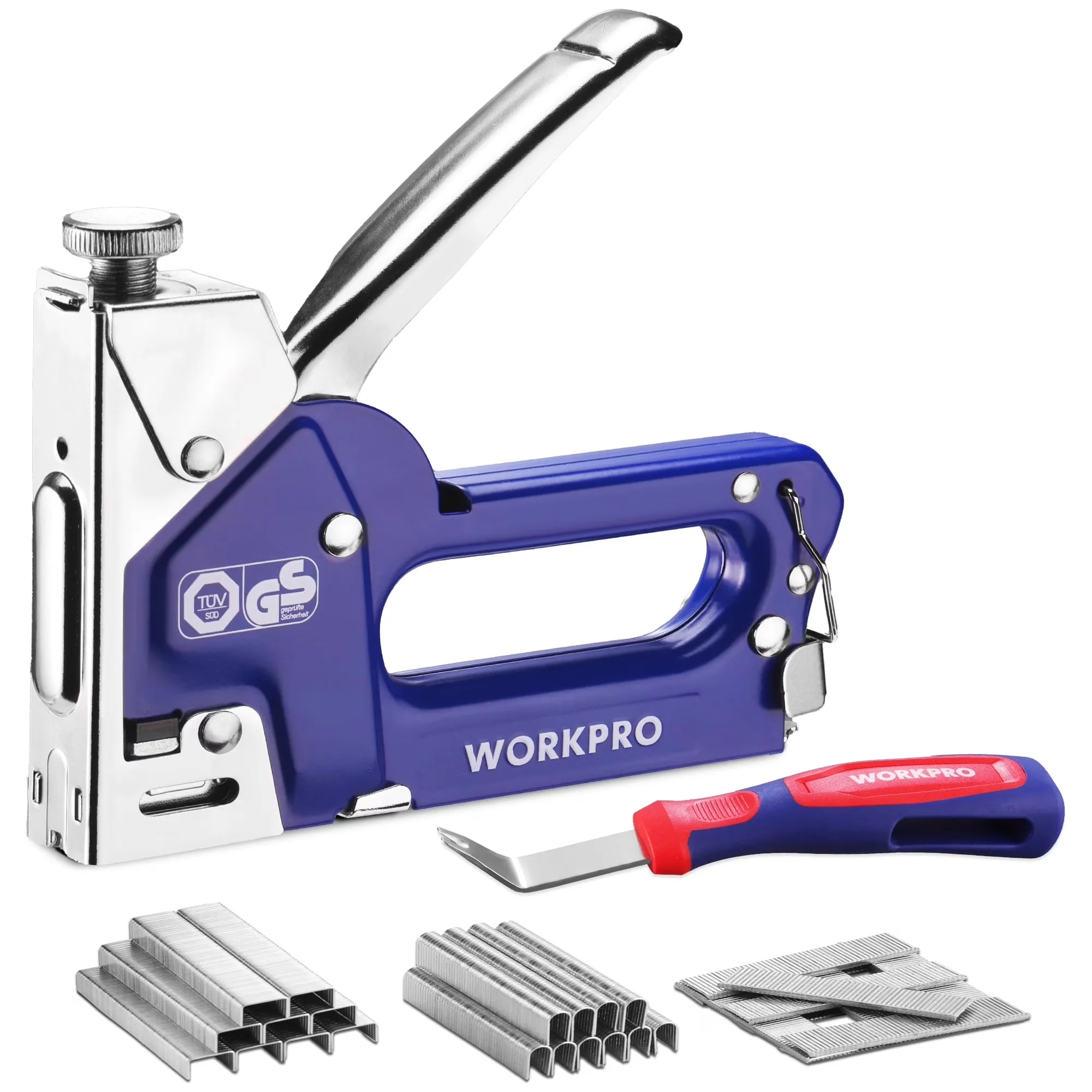 Efficient Power Tool with 3-In-1, 1500 Staples & Remover, 3-in-1 Staple Gun Kit - Blue Model AFFB0A