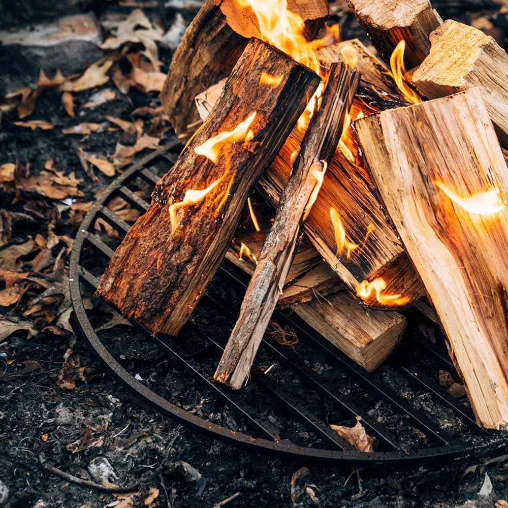 Outdoor Heating Stylish with Round 36.5in Fire Pit Grate, Burning Fireplace and Firepits - Steel Steel Model DEA552