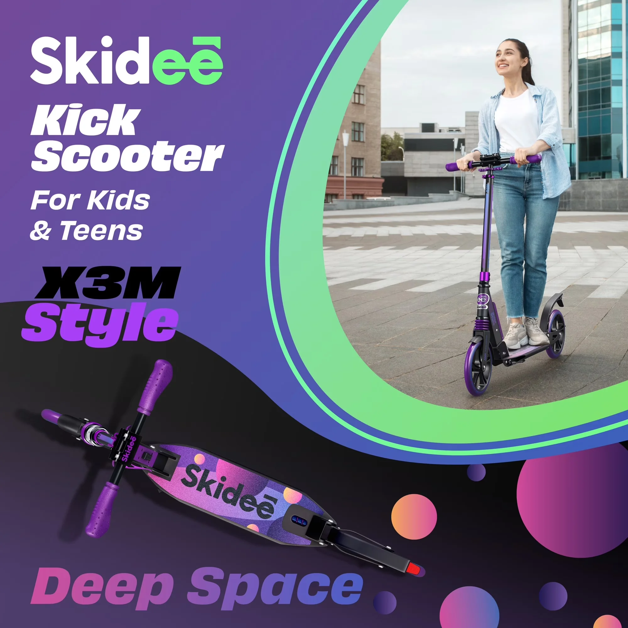 Reliable Scooter with Portable, Foldable, Lightweight - Aluminum, Plastic Model 62EC48