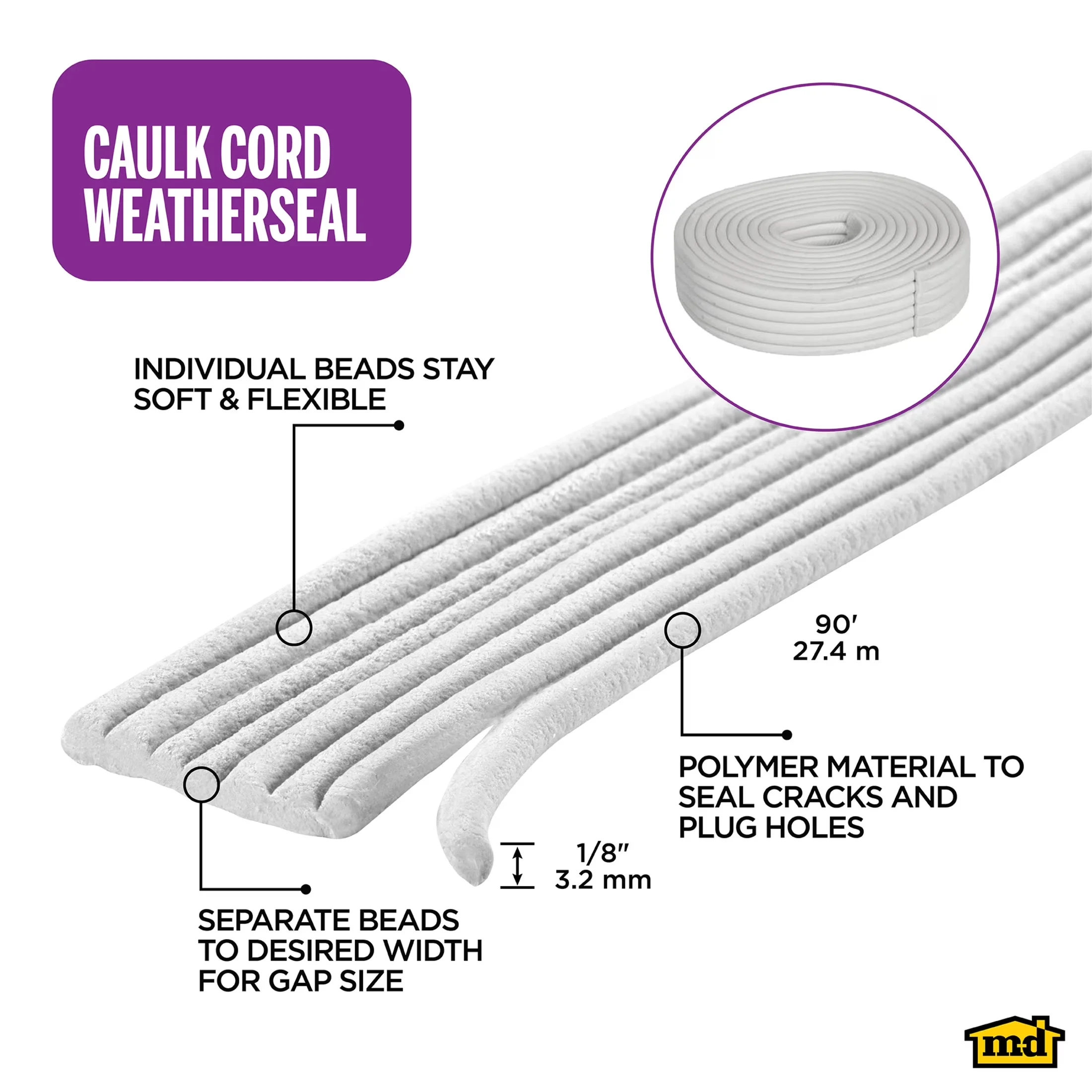 Essential Building Material with Easy Installation, White color, Seals cracks around window panes - White Caulking Model AD4F74