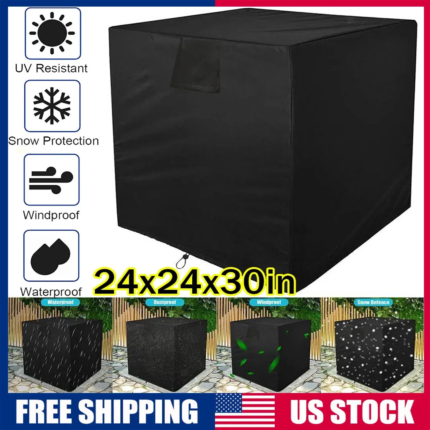 Air Conditioner Stylish with Waterproof, Useful for both indoor and outdoor use. - Black Model E3812E