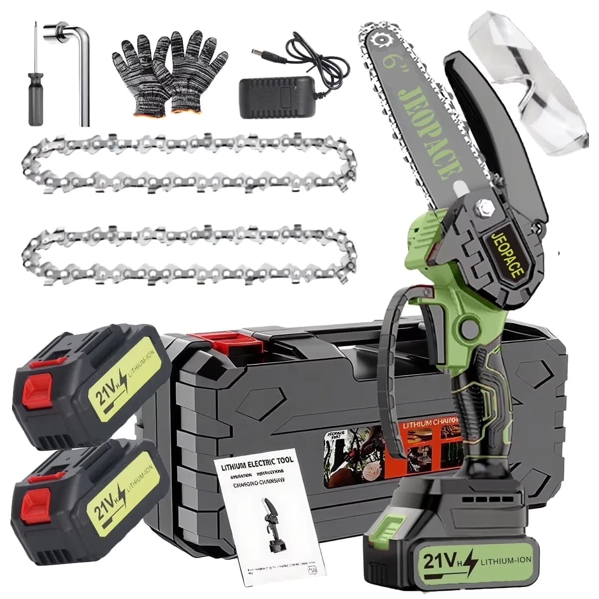 Versatile Chainsaw with Battery, handheld electric tree cutter, Mini electric saw Wireless - Model 52CDC7