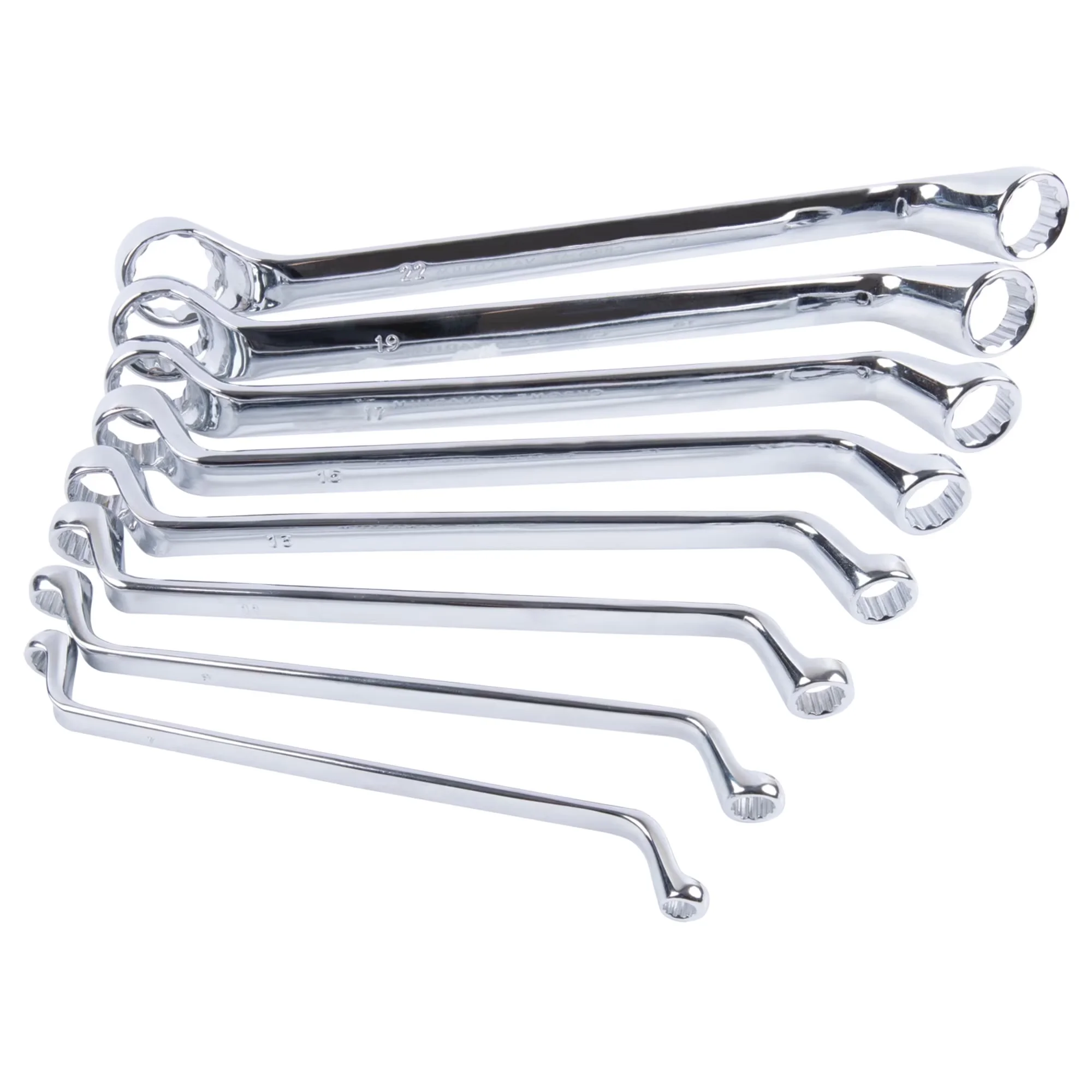 Quality Hand Tool Set with Heavy-Duty, W1086 8Pc Offset Metric Box Wrench - Silver 1 Wrench Set Model 255B32