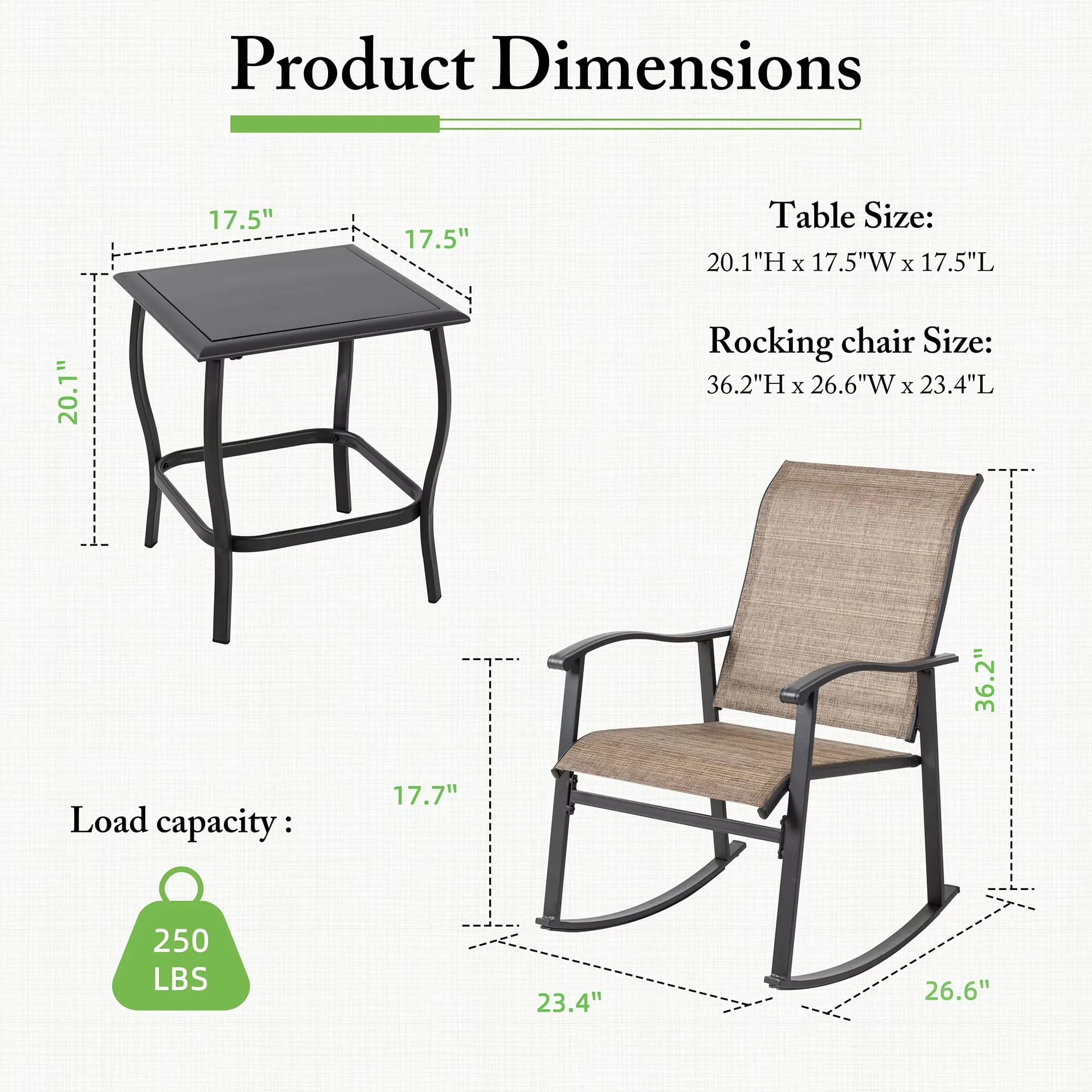Stylish Patio Dining Set with Weather-Resistant, Package Weight: 41.8 lbs - Metal Brown Model 8C7A16