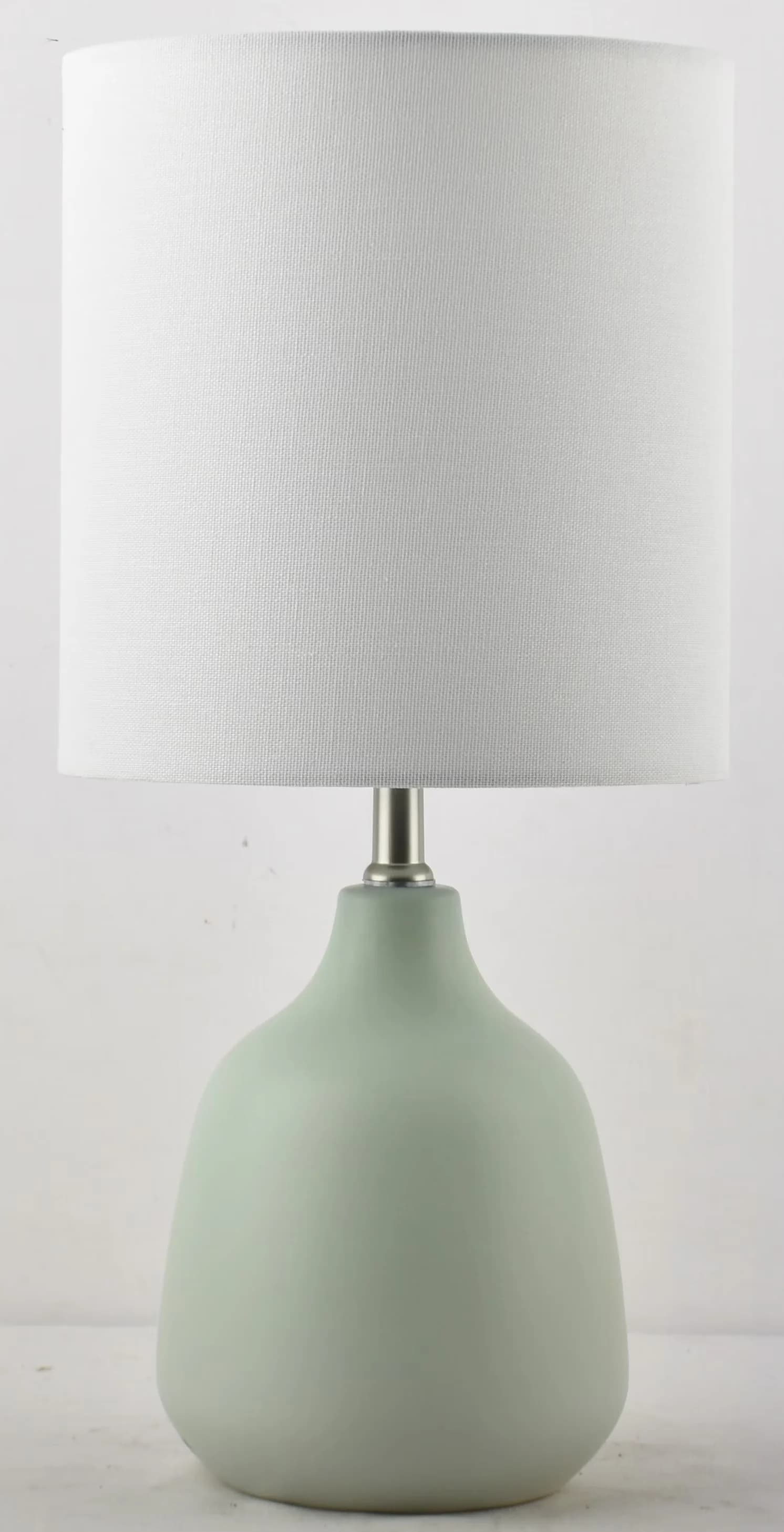 Durable Table Lamp with Incandescent, Bedside Lamps, White Shade - Ceramic Green Model E5504E