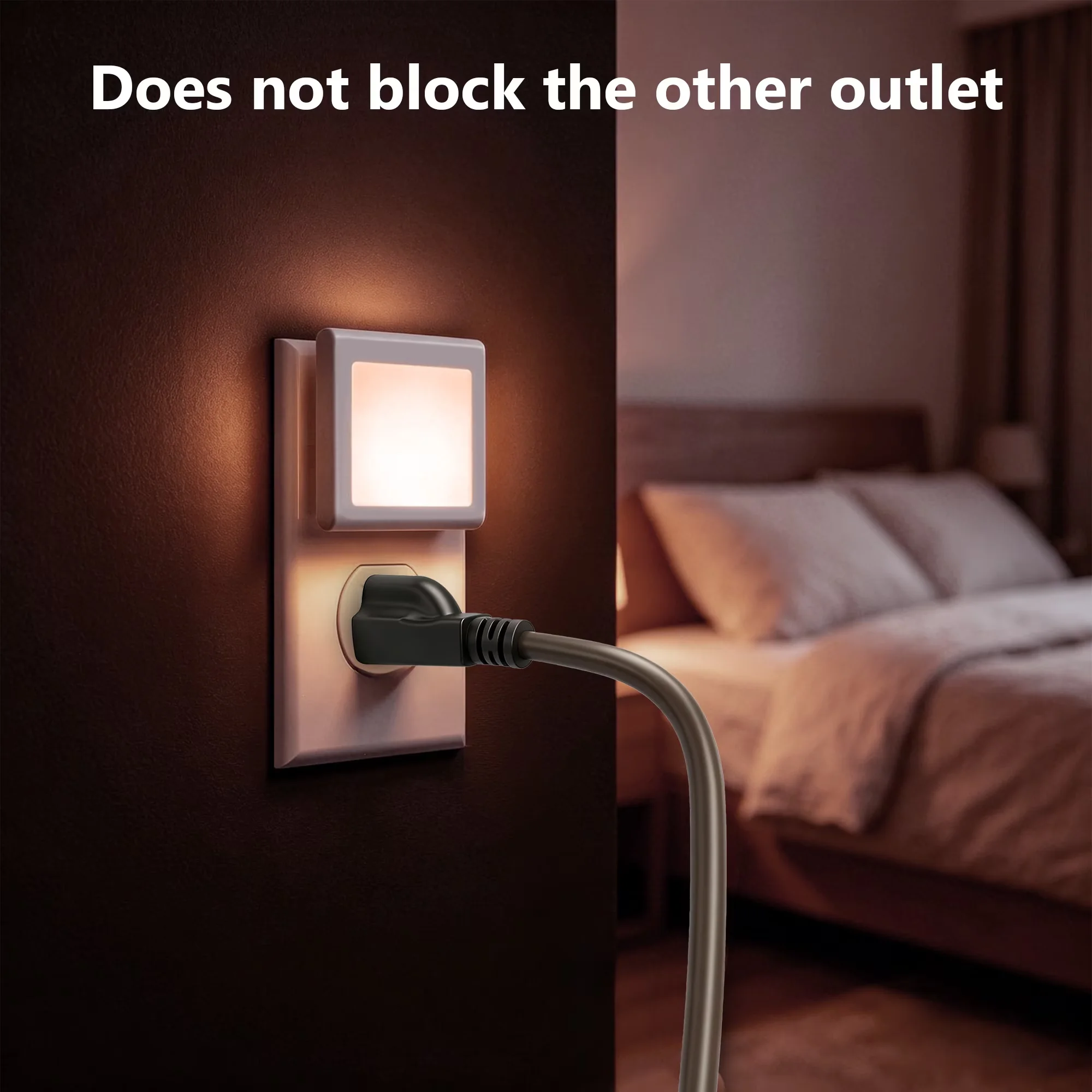 Modern Led Lighting with LED, 5W, Night Lights Plug into Wall 2 Pack - White Model 5BA639