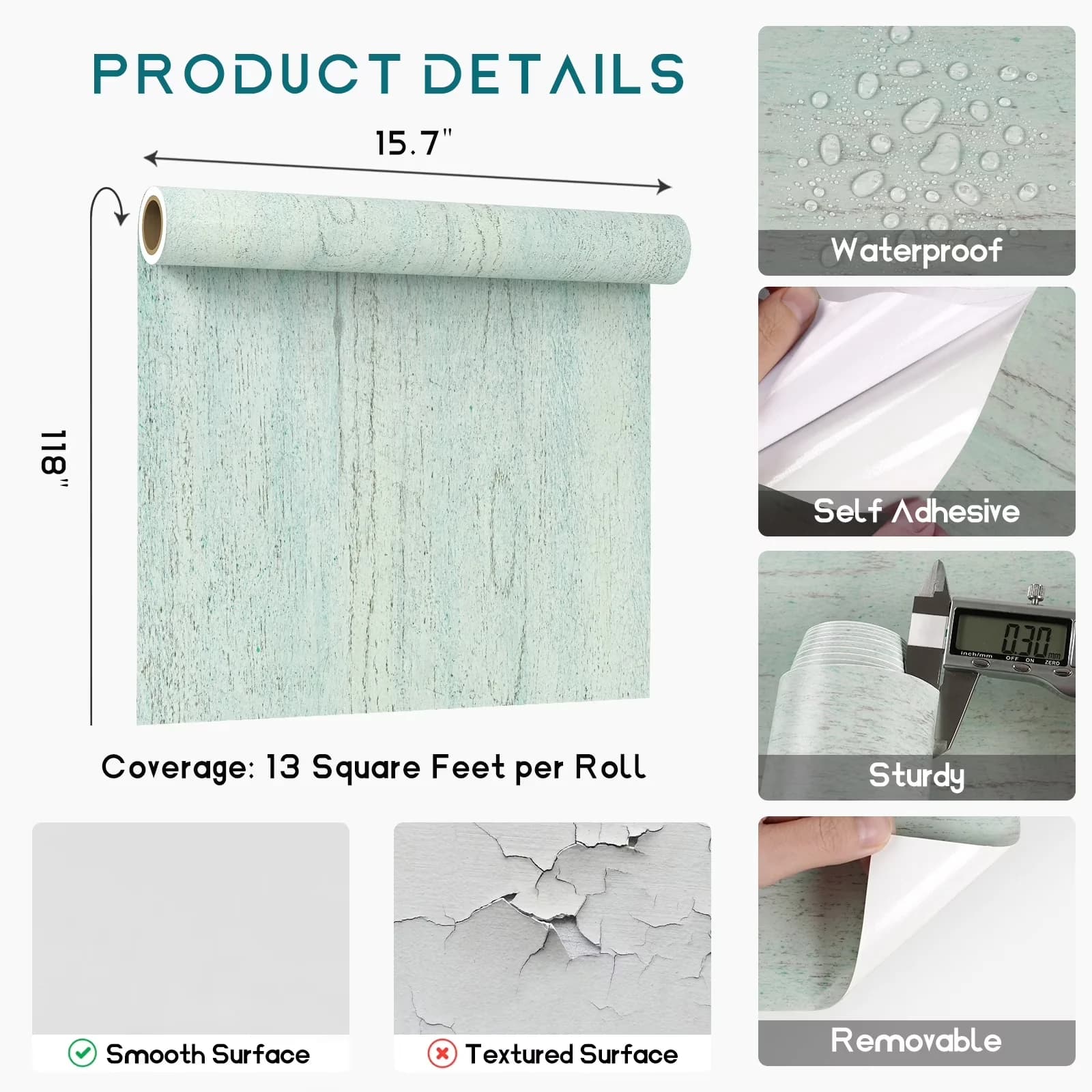 Wallpaper Versatile with Waterproof - Green Vinyl Aqua - Durable Build Model 053B90