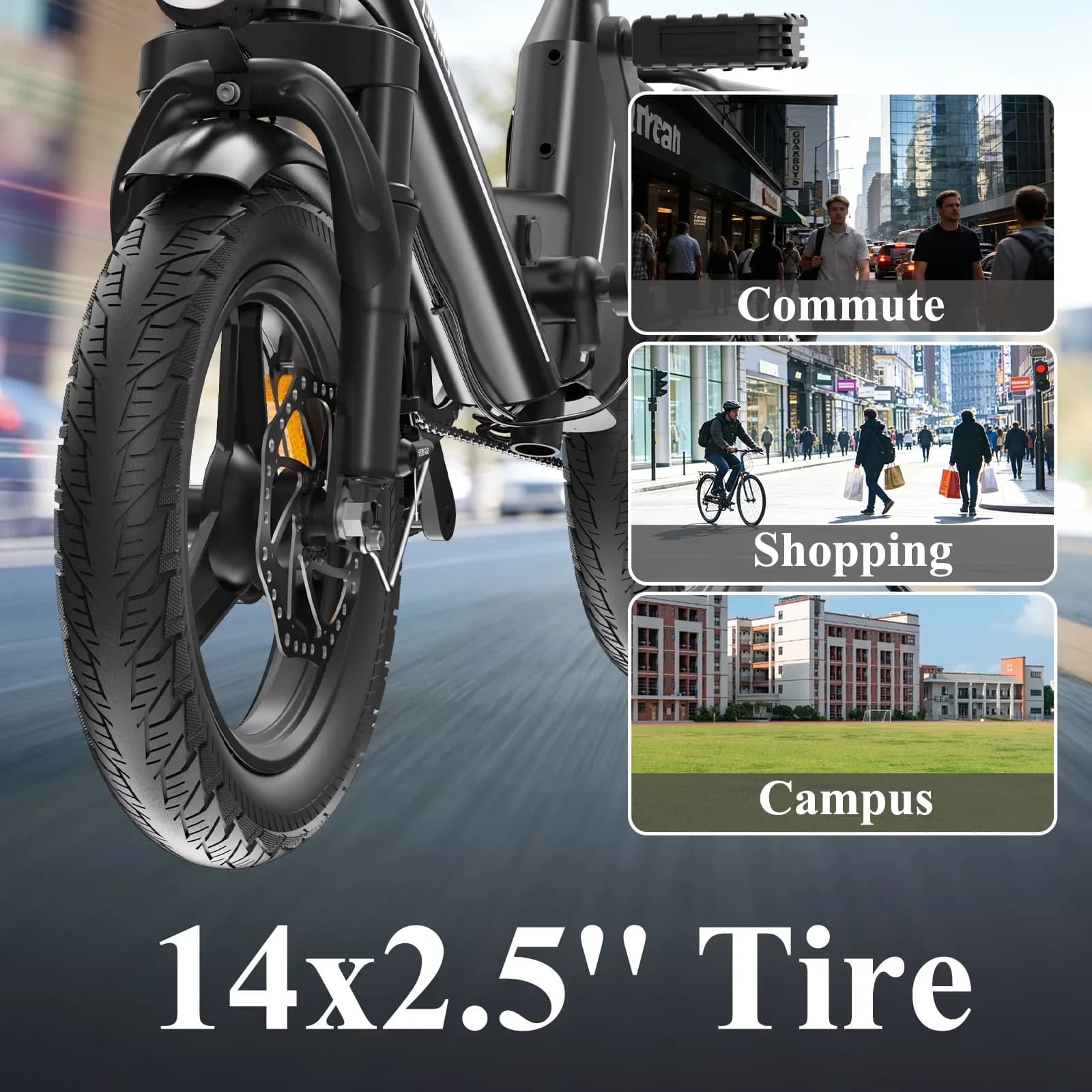 Electric Bike Innovative with 500W, 36V, Foldable - Black for Everyday Use Model 6A50D8