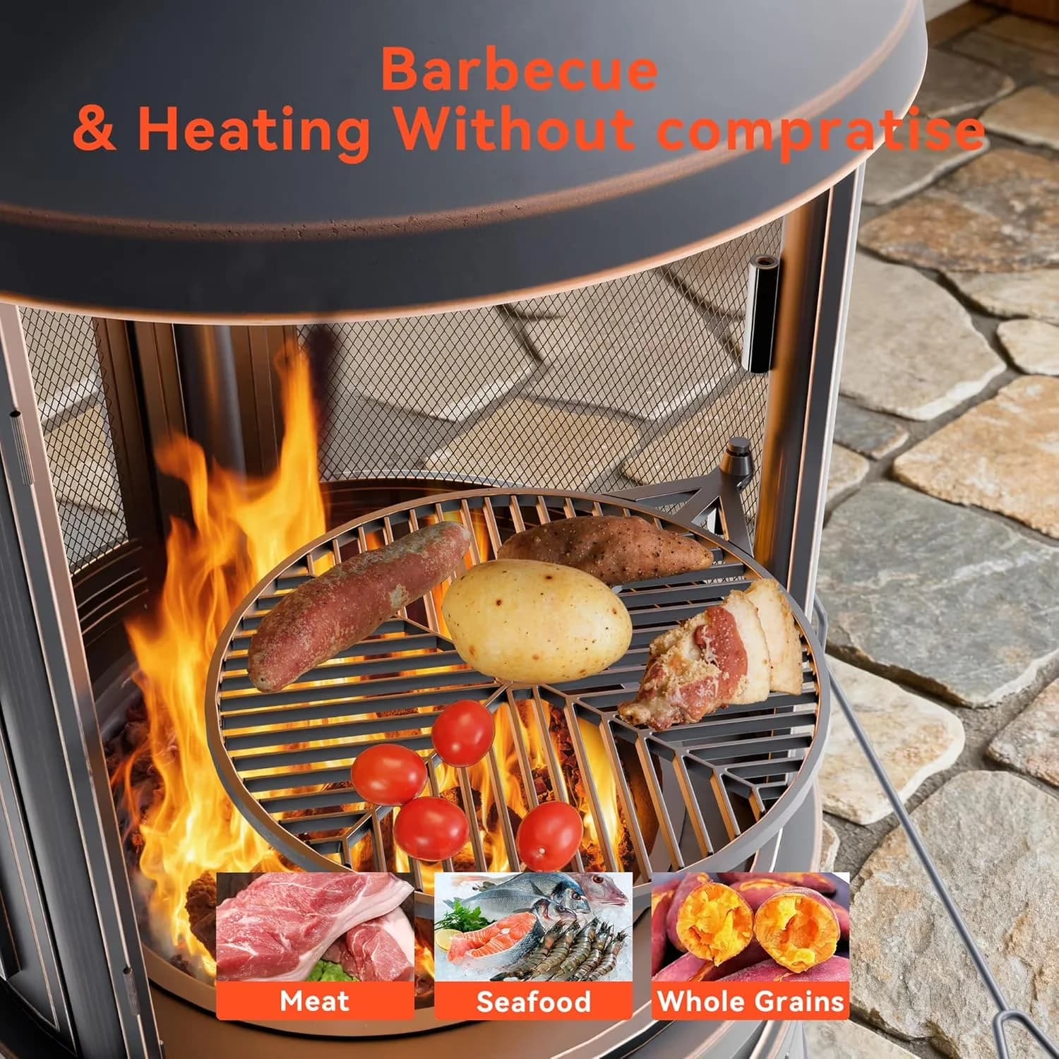 Efficient Outdoor Heating with Smokeless, Fire Pits - Metal Black for Daily Use Model C2ED07