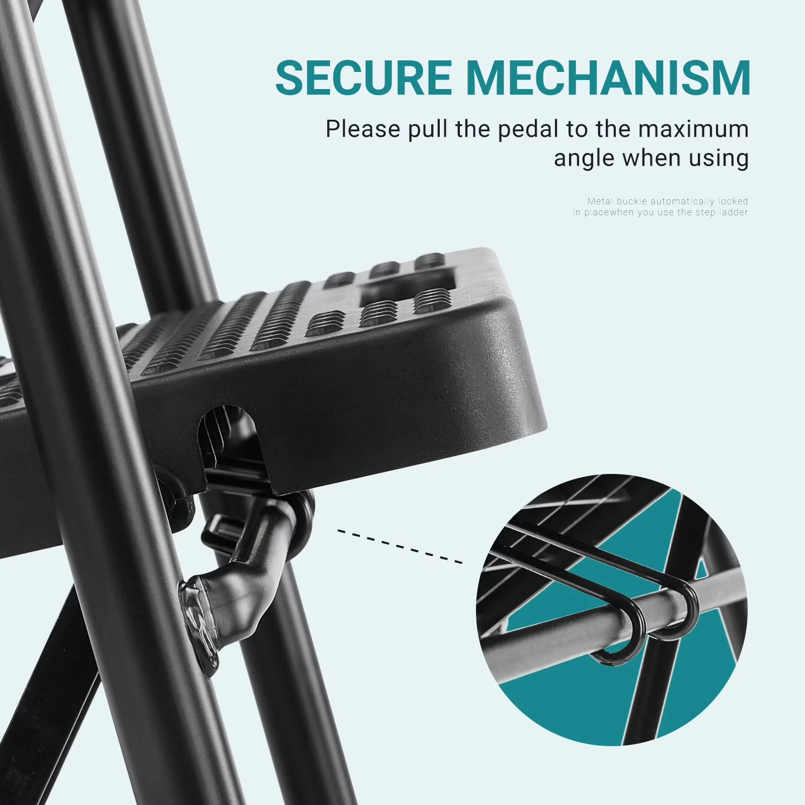Classic Ladders And Step Stool with Compact Design, Metal Frame - Metal 3-Step Model E3A120