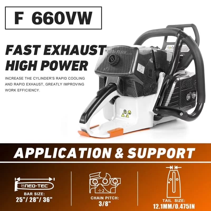 Essential Chainsaw - Black 2KW - Industrial Grade Model 91E7D0