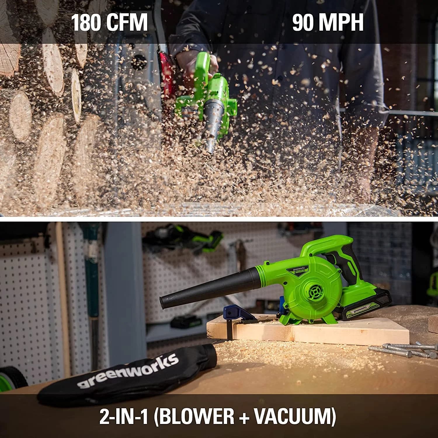 Premium Leaf Blower with Battery, 24V, 2.0Ah Battery and Charger Included - Model 6691C7