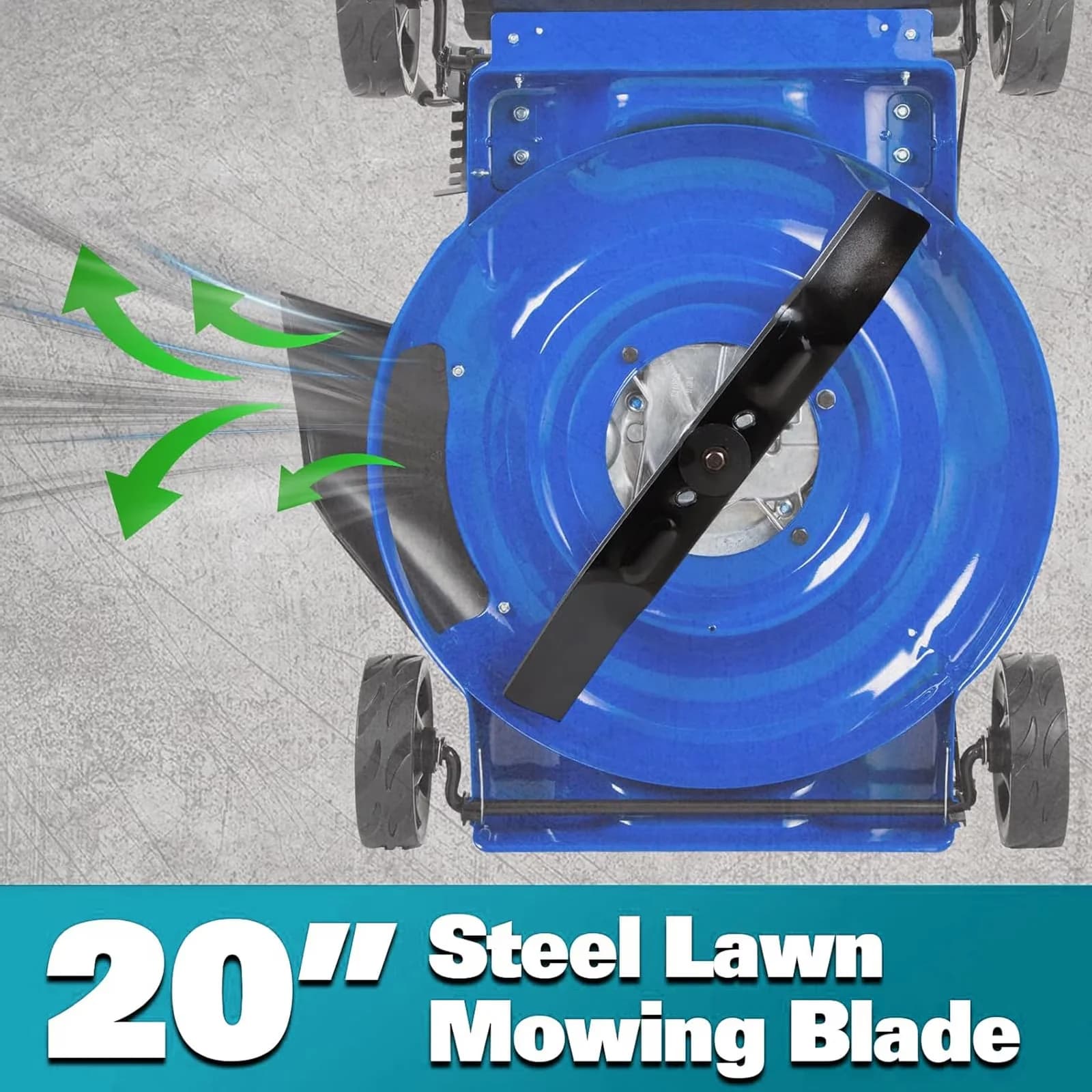 Premium Push Mower with Adjustable Cutting Height, Single Lever Height Adjustment, Tool-Free Adjustments - Blue Model 9B9055