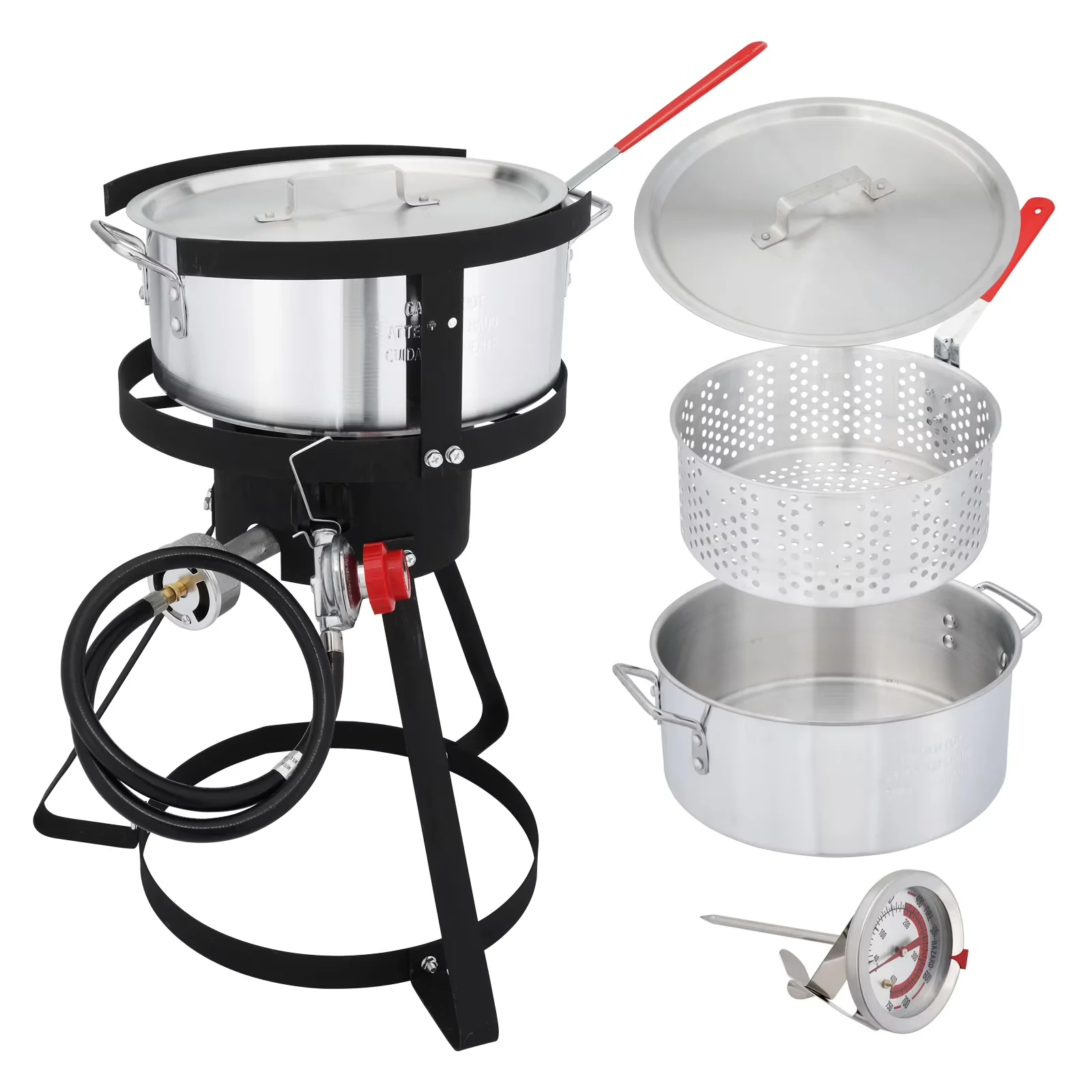 Outdoor Fryer Innovative with Adjustable Regulator, Material: Aluminum & Steel, Dimensions: (16.54 x 16.93 x 22.44) in - Aluminum,... Model 9FE272