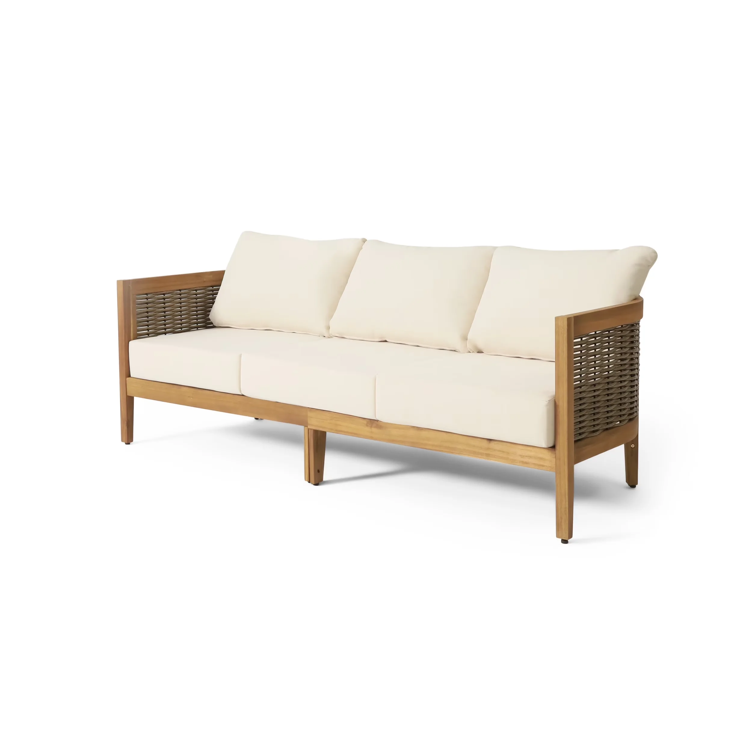 Premium Outdoor Sofas Sectional with Transitional, Water-Resistant - Solid Wood/Wicker/Rattan/Fabric Model BAAD6B