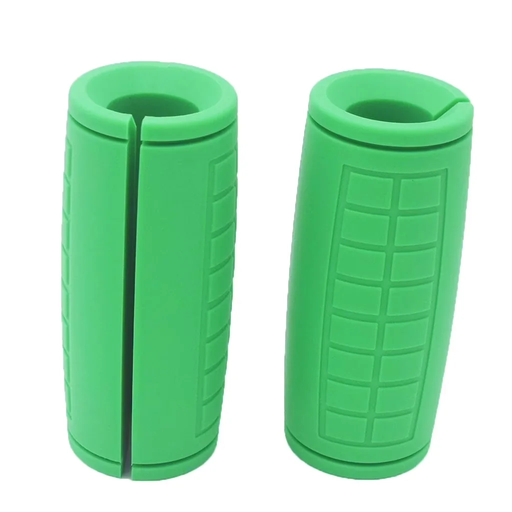 Stylish Home Gym Accessory with Heavy Duty, Ergonomic Weight Bar Grips - Silicone Green Model 859CCD