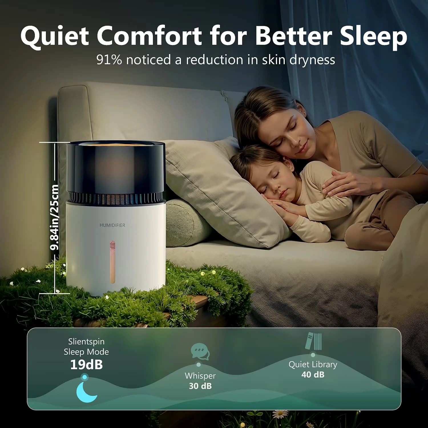 Humidifier Modern with Variable Speed, Cool Moisture - Beige for Bedroom Model A52A46