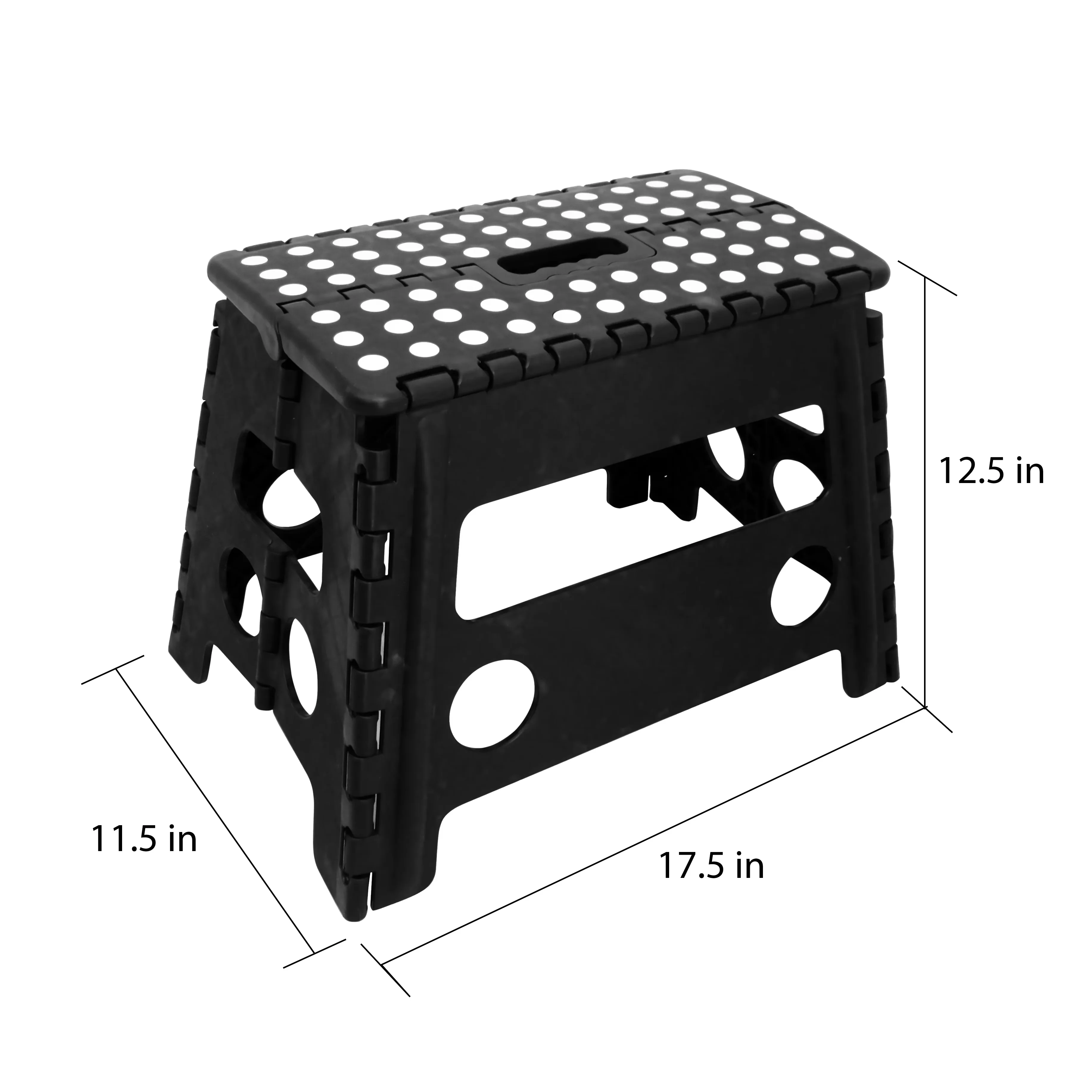 Versatile Ladders And Step Stool with Foldable, Extra Wide Folding Black 12.7 inch - Black Plastic Model 1F2263