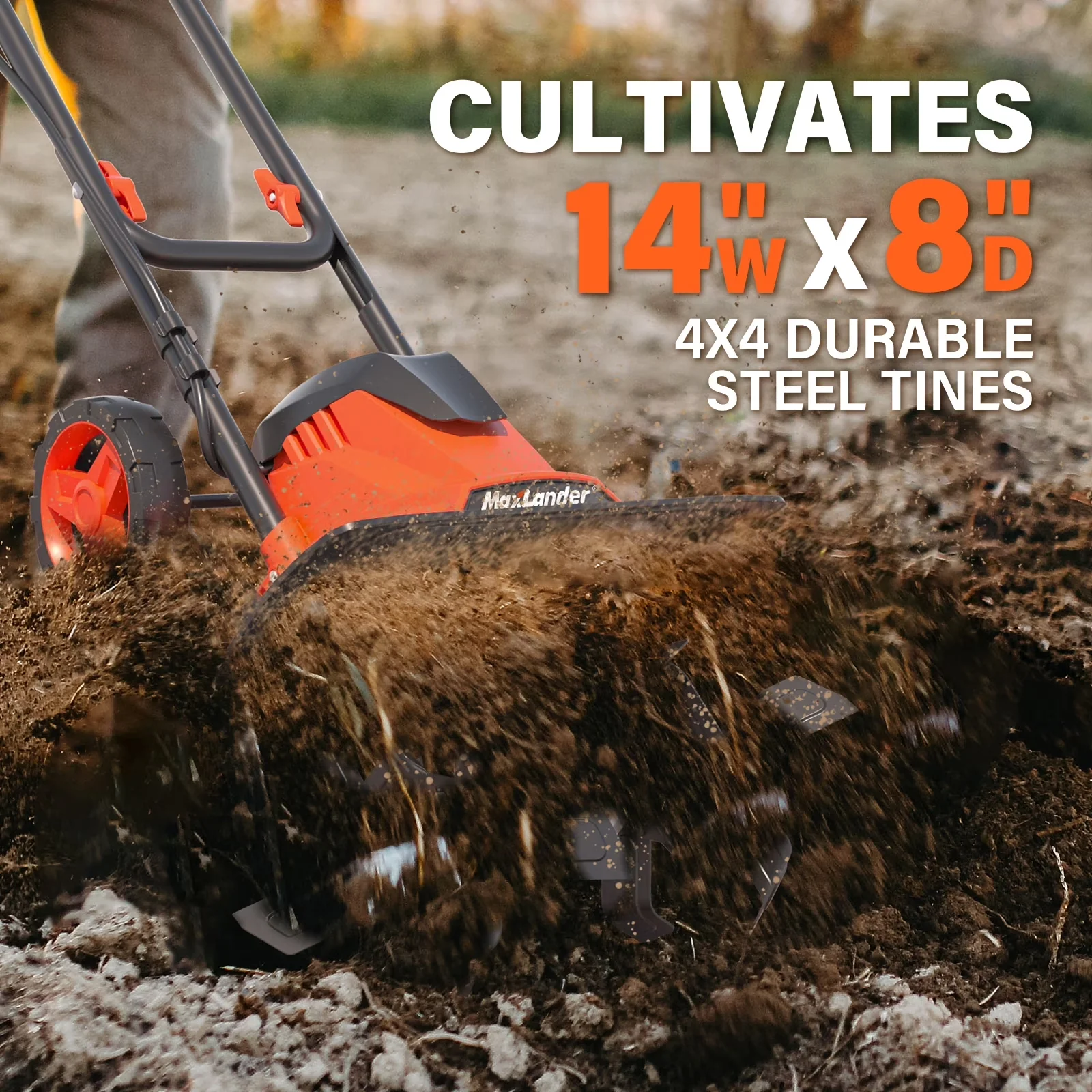 Trillers Cultivator Quality with 14 Inch 12 Amp Corded Tiller, Electric Tiller - Model AC731E