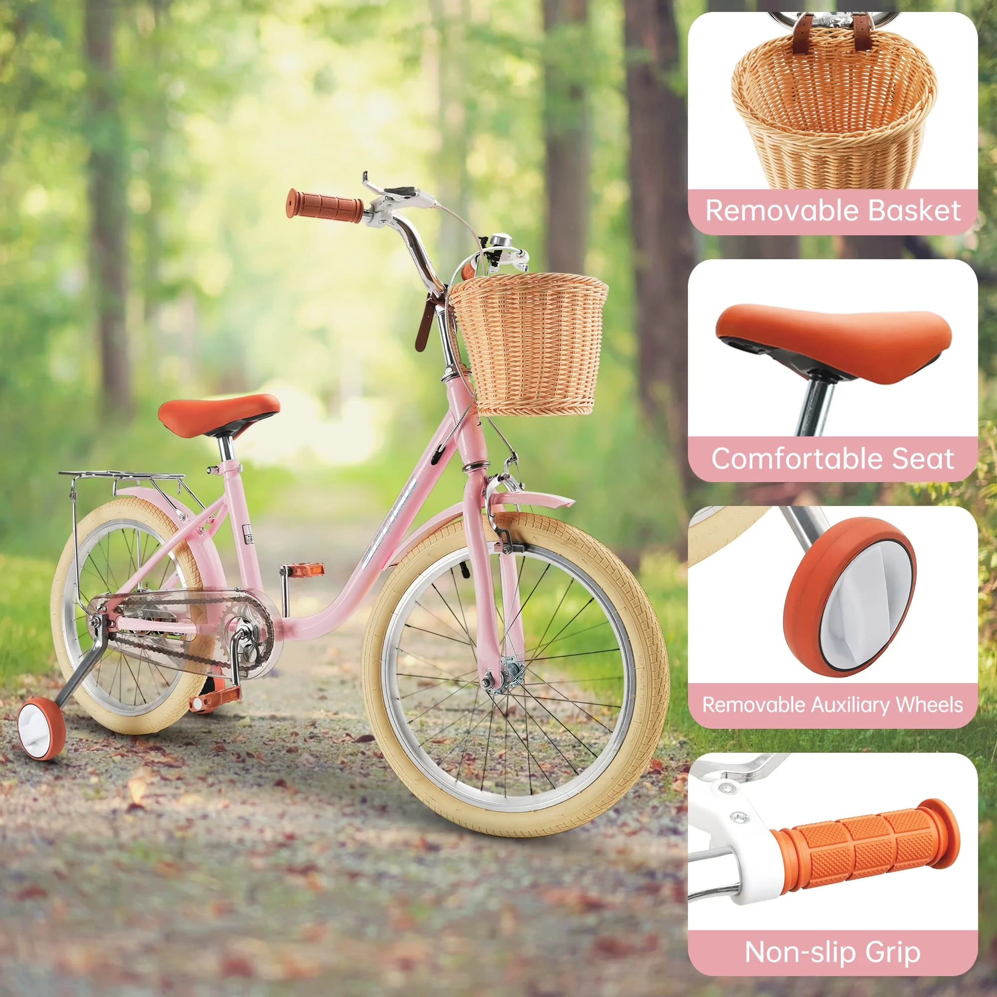 Professional Cruiser Bike with Adjustable Seat Height, Adjustable Height - Pink Model 73B69F