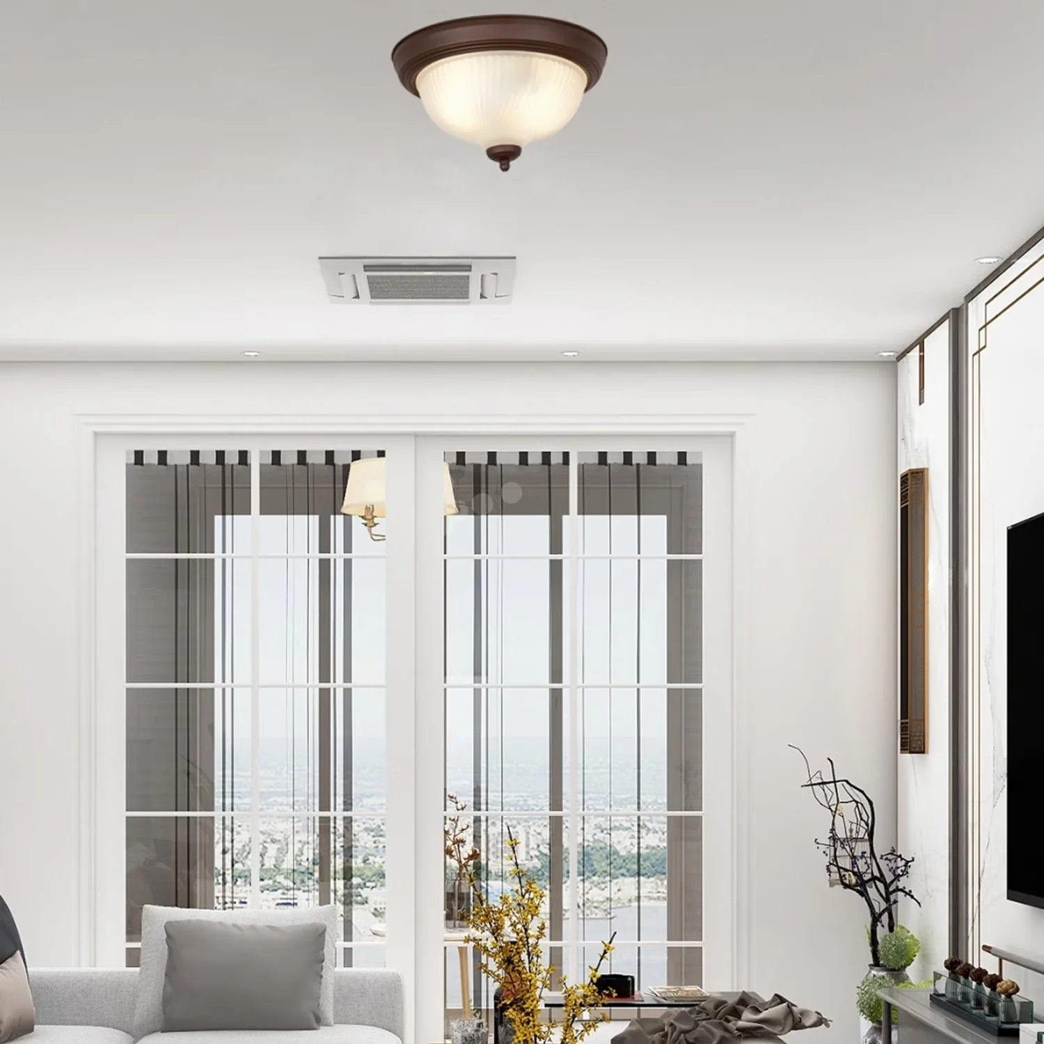 Durable Ceiling Lights Fixture with LED, Eco Friendly, Energy Efficient - Metal Bronze Model 040043