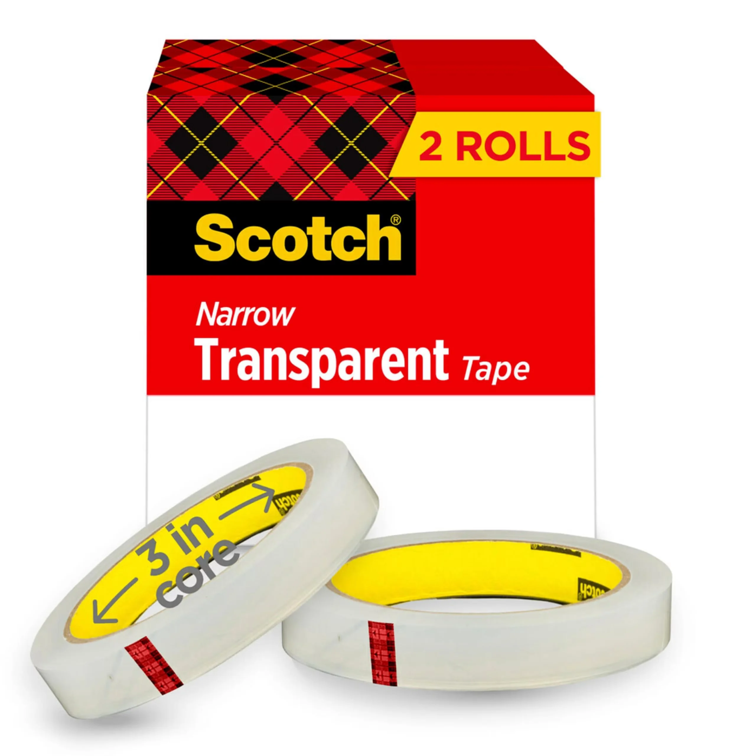 Professional Moving with Transparent Tape, Clear, 1/2"W - Clear Plastic Model 34CE32