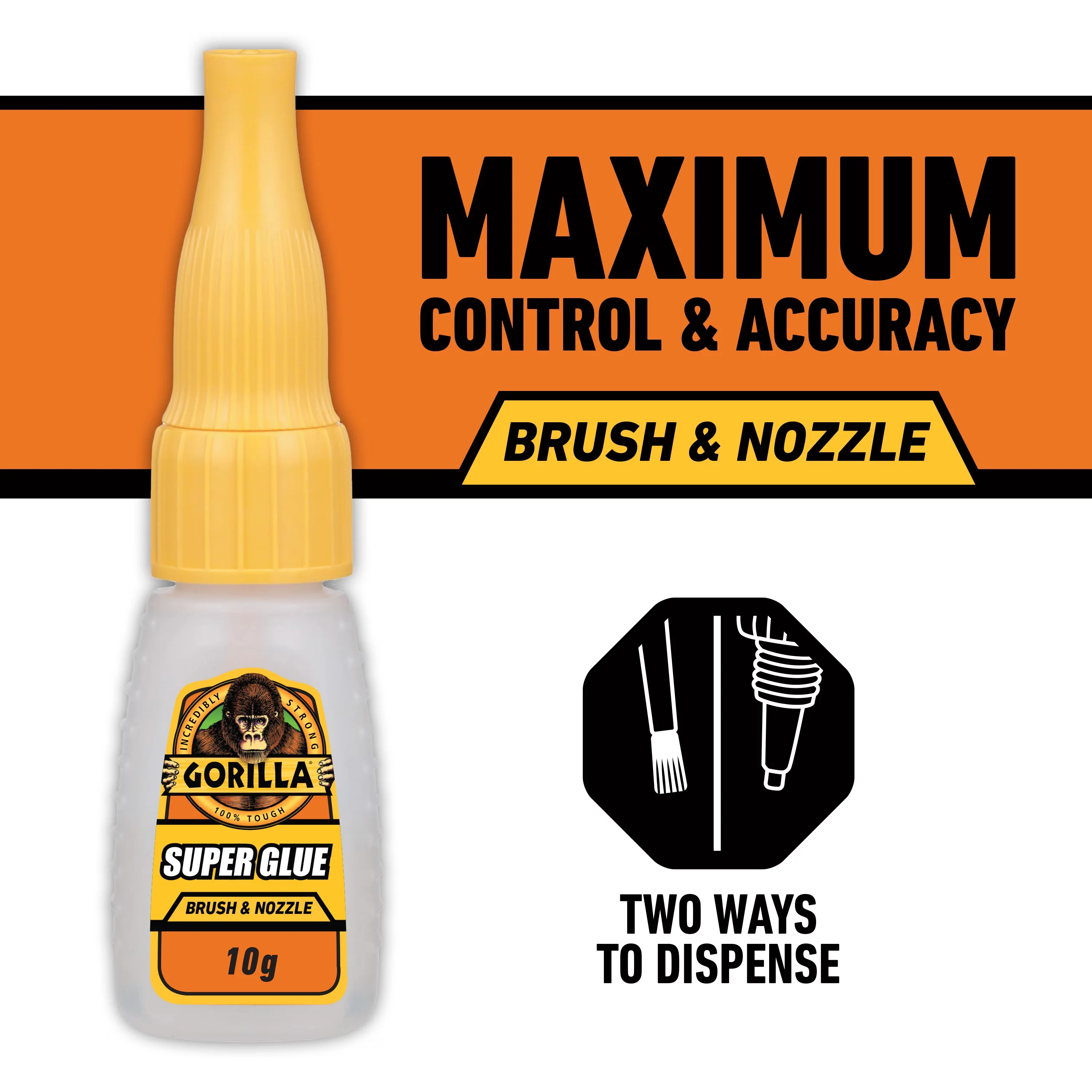 Compact Adhesives Glues In Paint Supplies Tool with Super Glue Brush & Nozzle 10g, Fast Drying Impact Tough Adhesive - Clear 10g Model CF0BAE