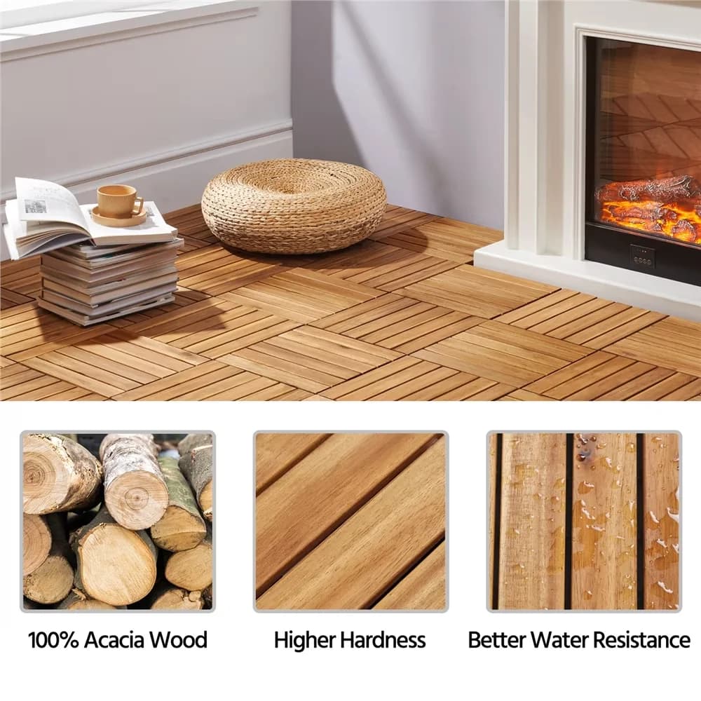 Building Material Classic with Non-Slip, Color: Wood - Acacia Wood, Pp Brown Model F6F32B