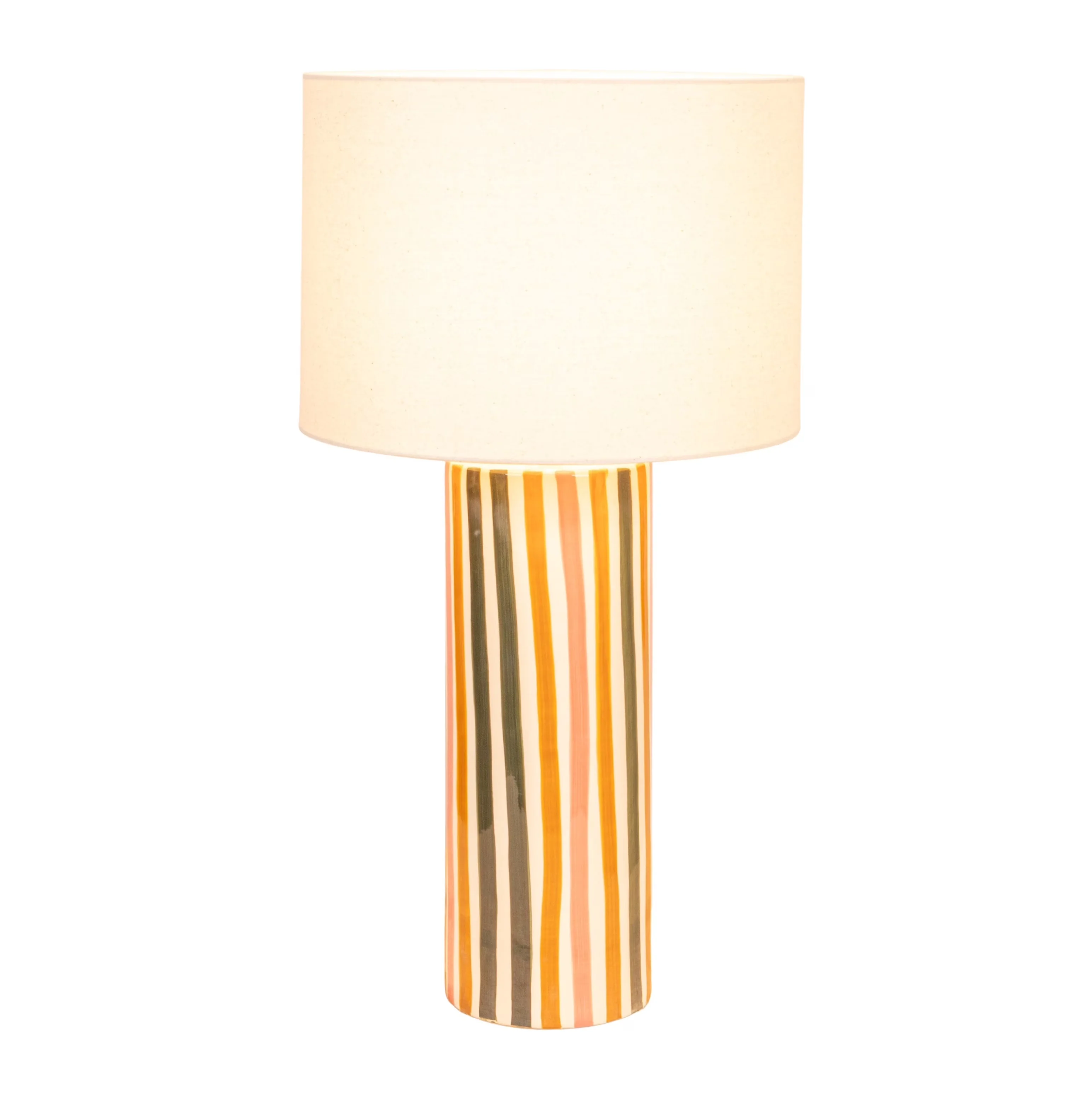 Durable Lamp with Bedside Lamps, Traditional, Multicolor Stripe Stoneware Table - Multicolor Stoneware Model A6ED67