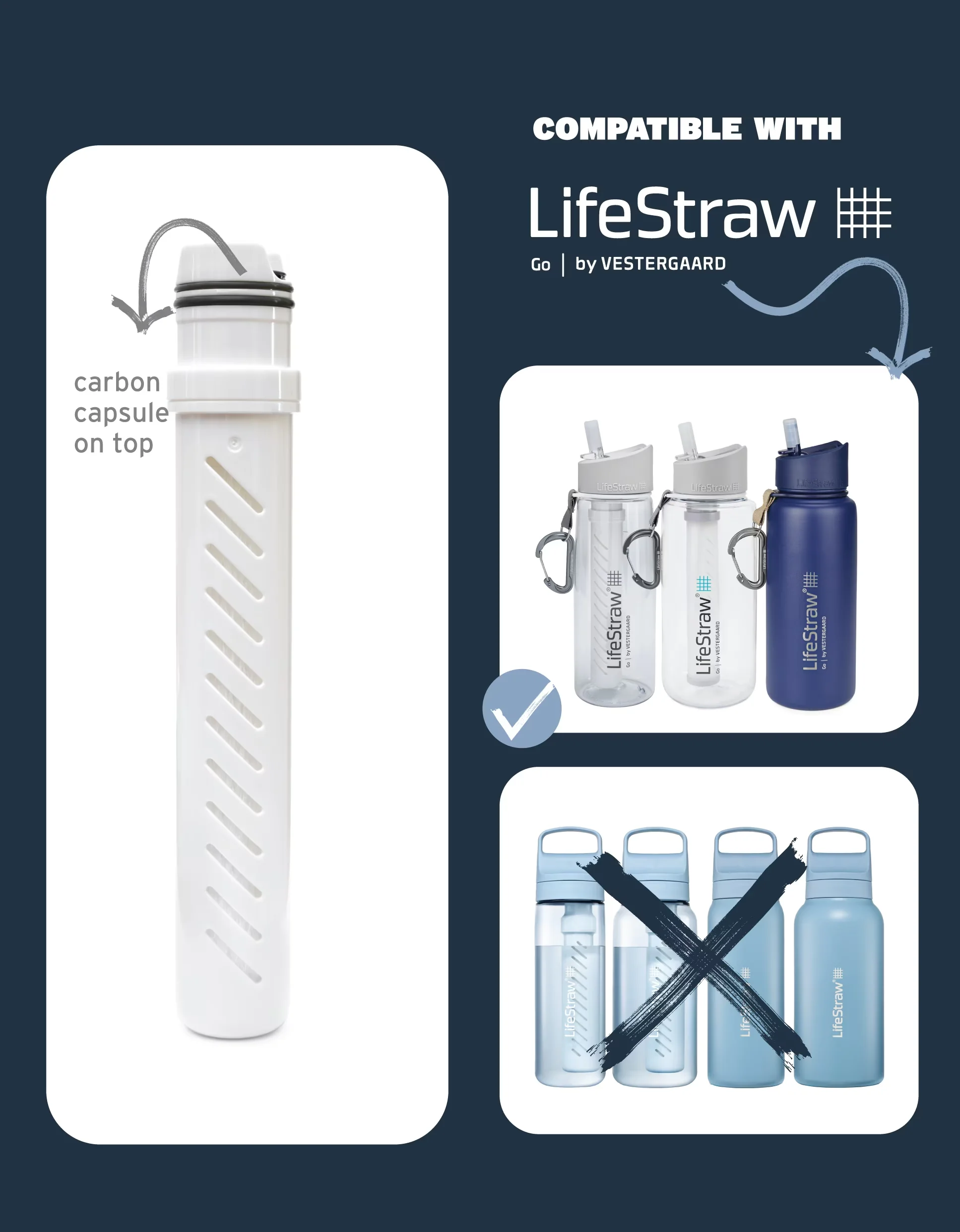 Efficient Water Filtration with Go 24oz Stainless Steel Filter Bottle - Stainless Steel Deep Sky Blue Model DAC927