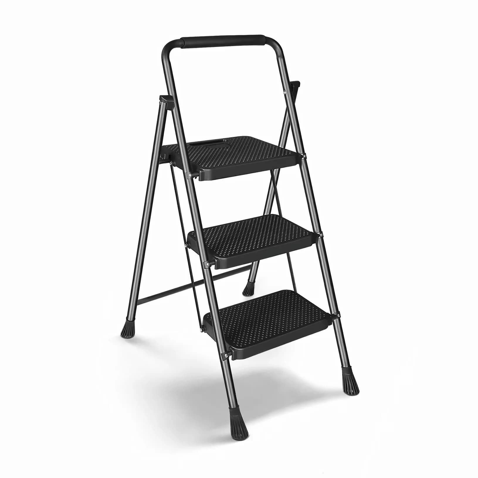 Reliable Ladders And Step Stool with Aluminum Ladder Folding - Aluminum Black Model 8A416B