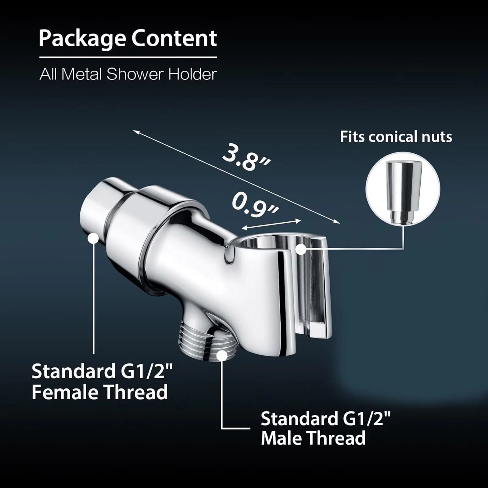 Innovative Shower Head with Handheld - Black Abs - Sleek Profile Model A6F0E4