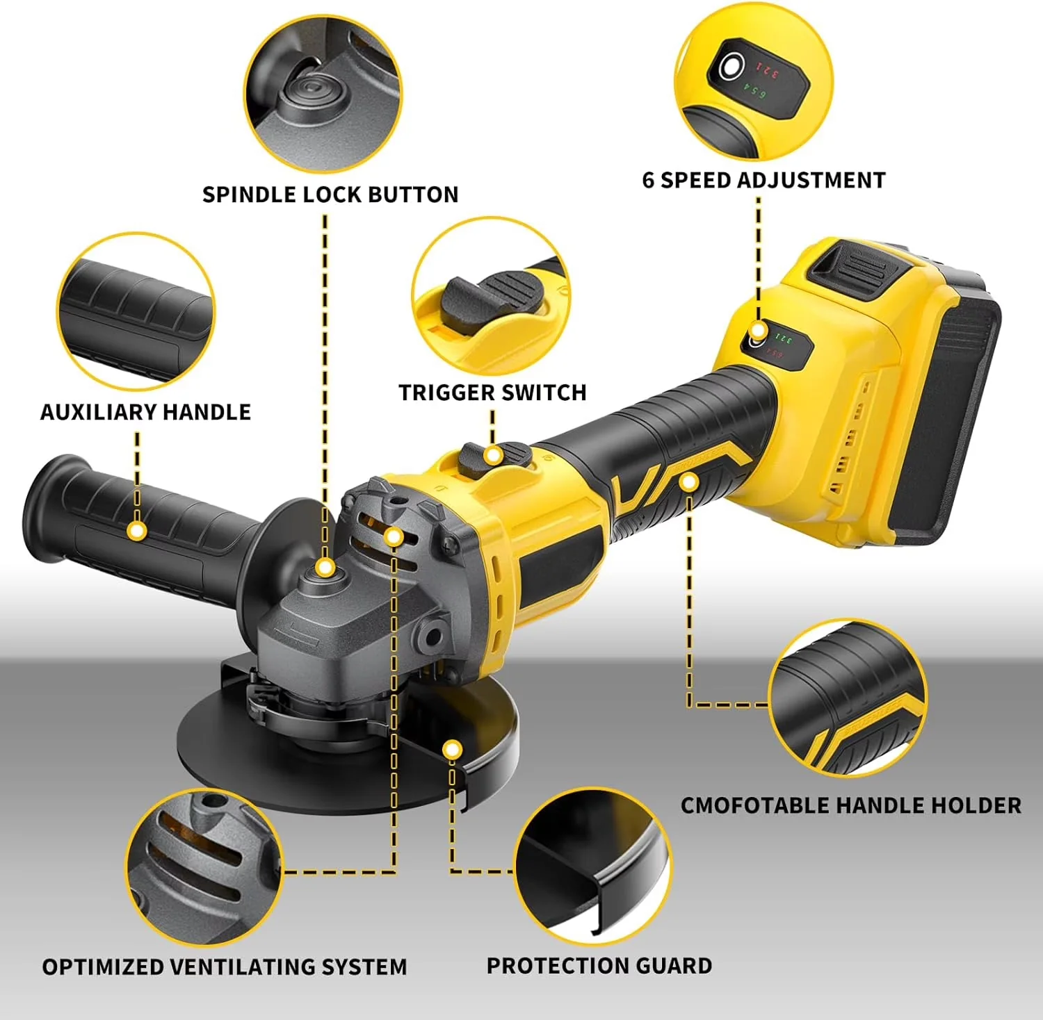 Sleek Woodworking with Battery, 20V, Brushless Motor - Yellow - Quality Construction Model 529976