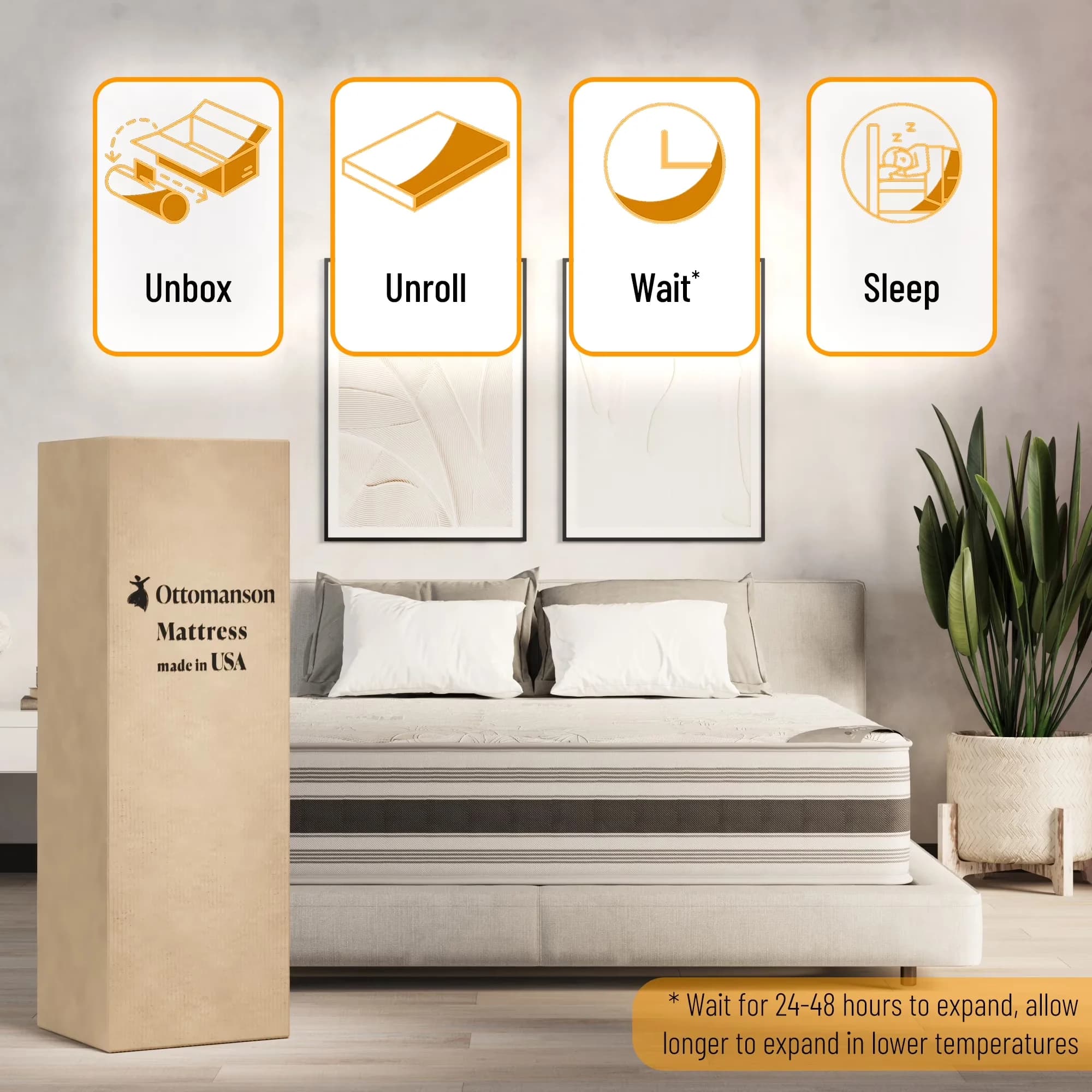 Premium Mattresses Accessory with Mattress-In-A-Box, Breathable Construction, Stain Resistant - Foam Model 8FF42A