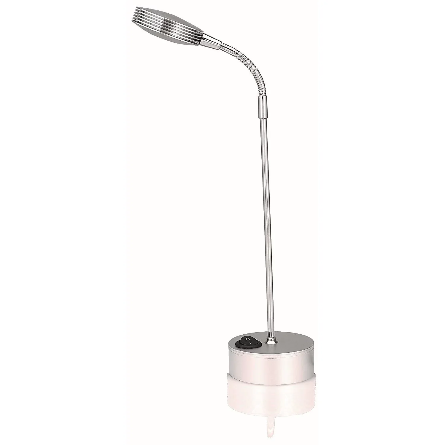 Compact Desk Lamp with LED, Adjustable Head, LED Task - Silver Aluminum Model 767ED4