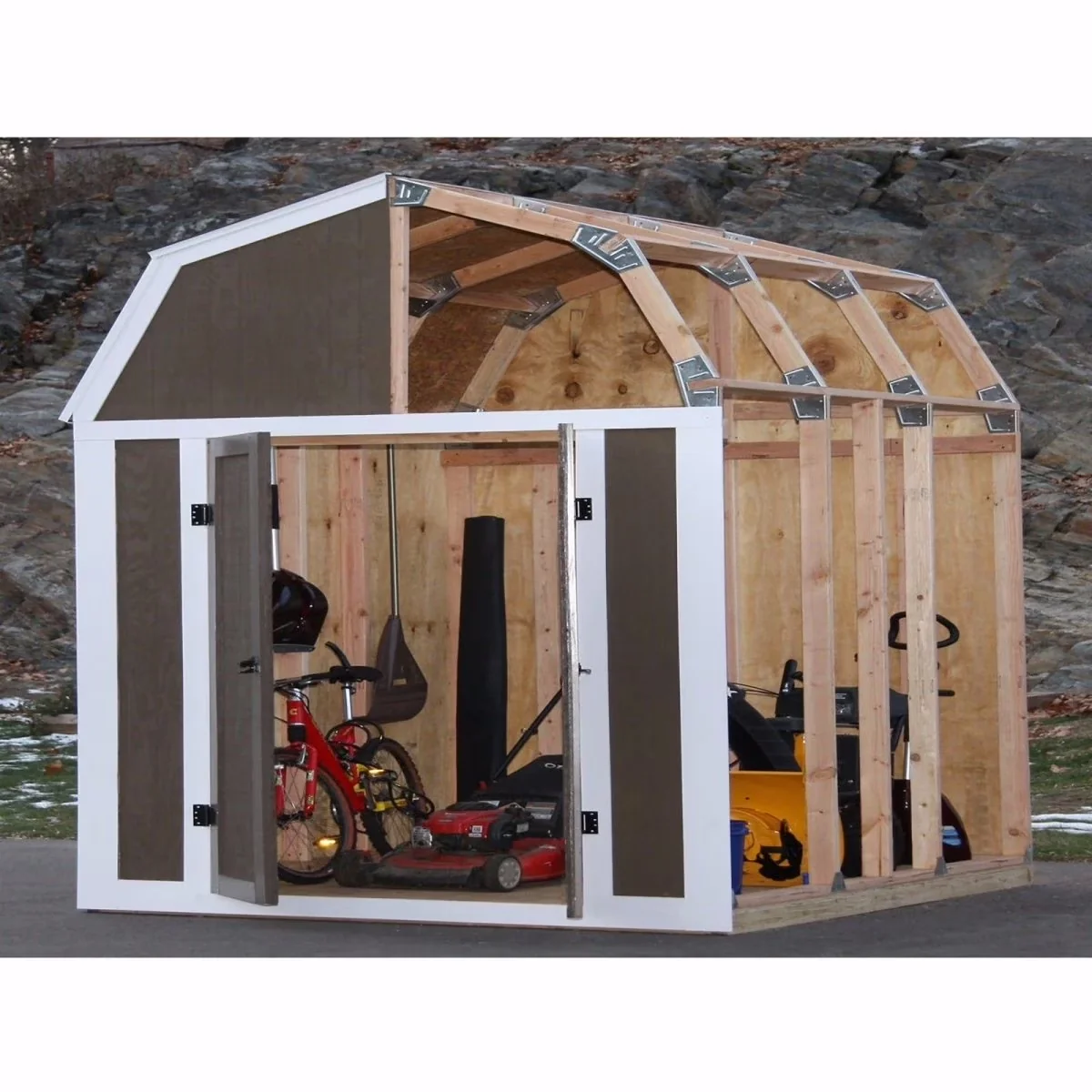 Professional Shed with No angles To Cut Steel, Multicolor - Multicolor Wood Model 00D3B0