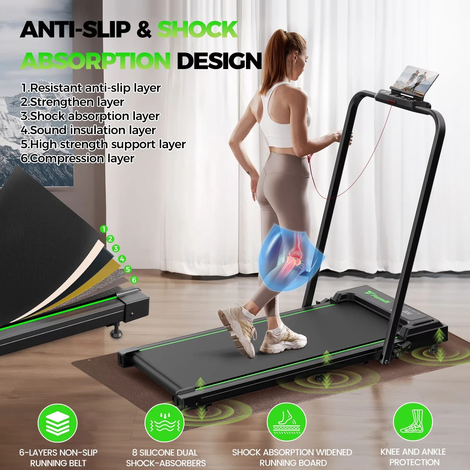 Reliable Home Gym with LED, Foldable, Easy Transport - 47"D x 22"W x 4.1"H Model 2C02FD